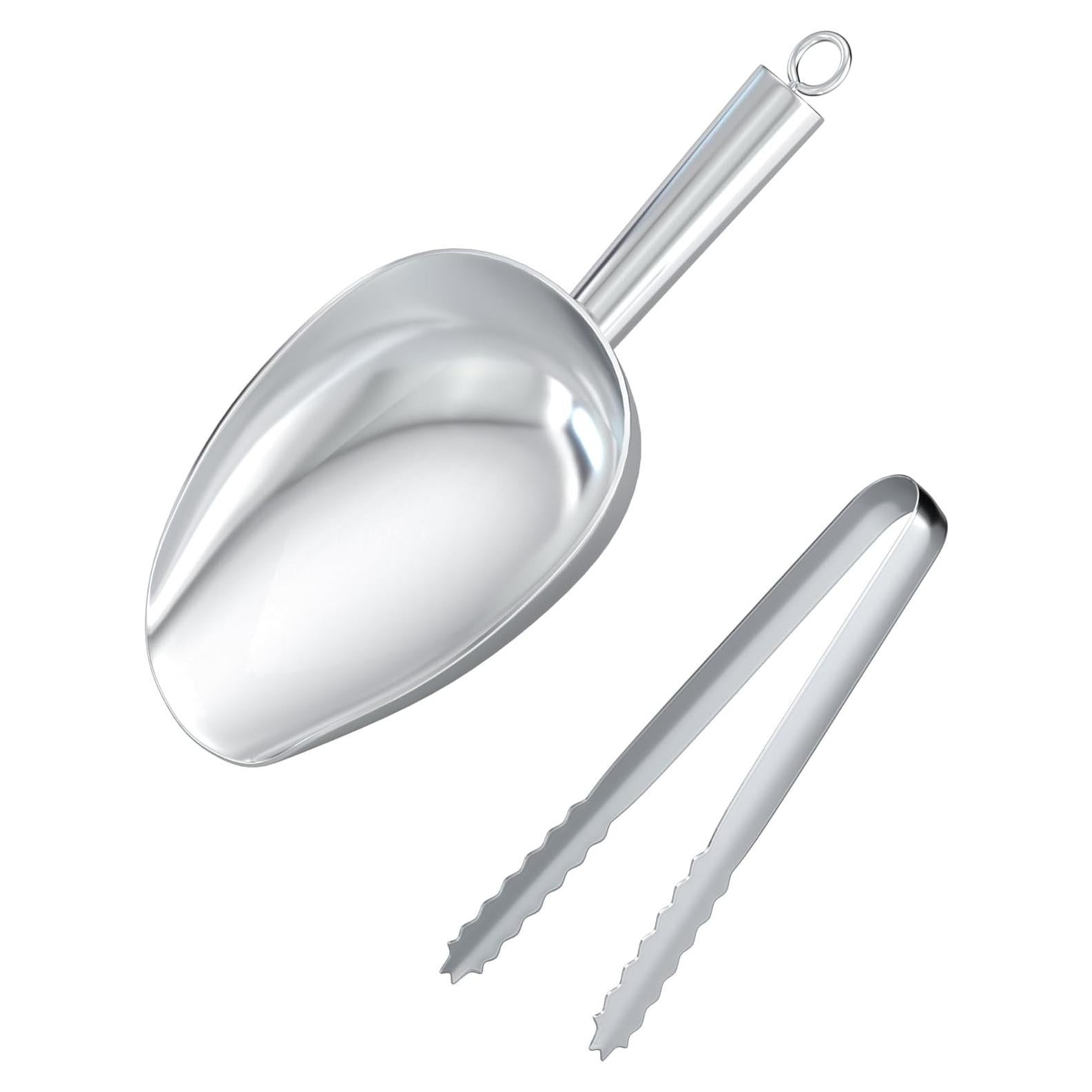 Pinzas y Cuchara para Hielo SCOOP Acero Inoxidable 23cm