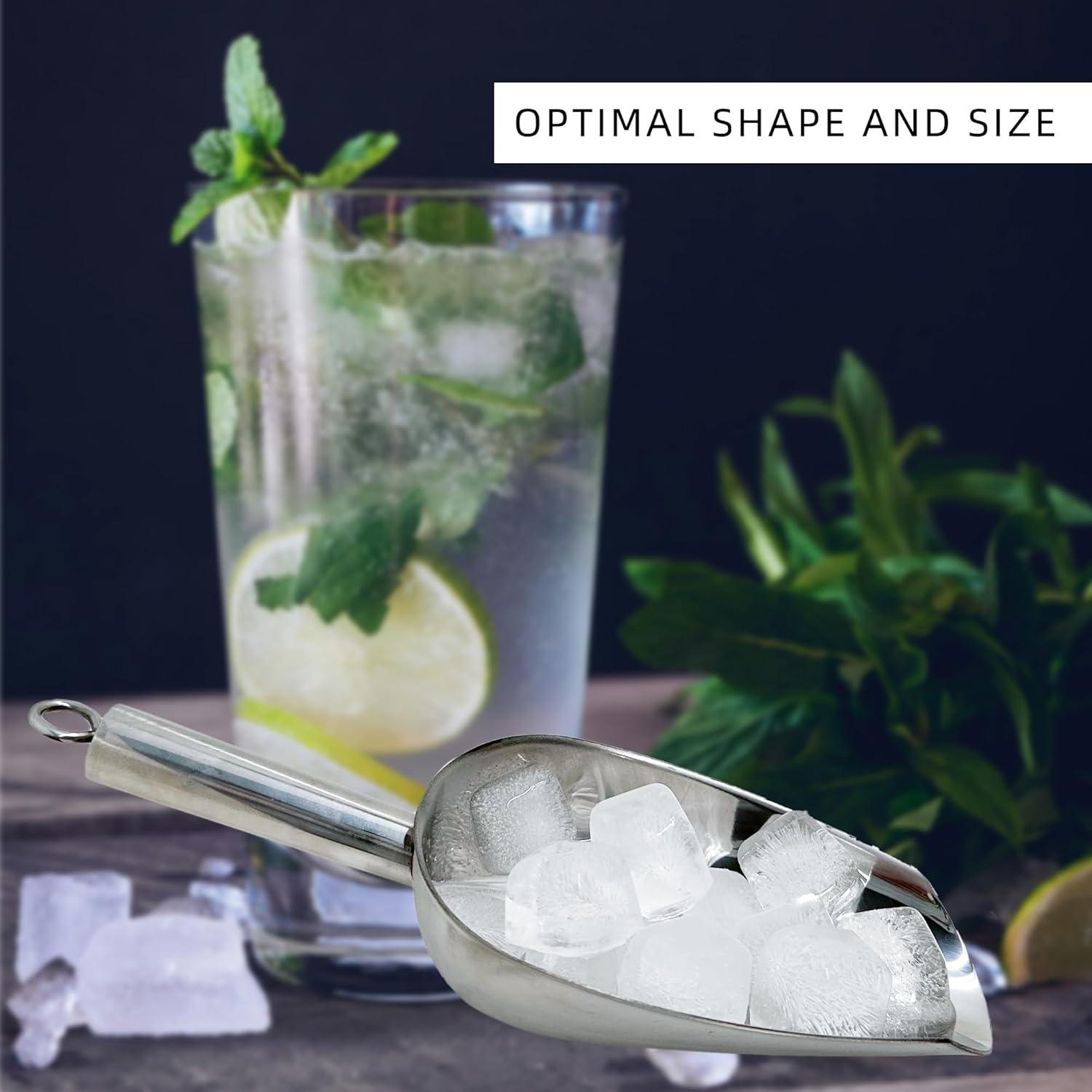 Pinzas y Cuchara para Hielo SCOOP Acero Inoxidable 23cm