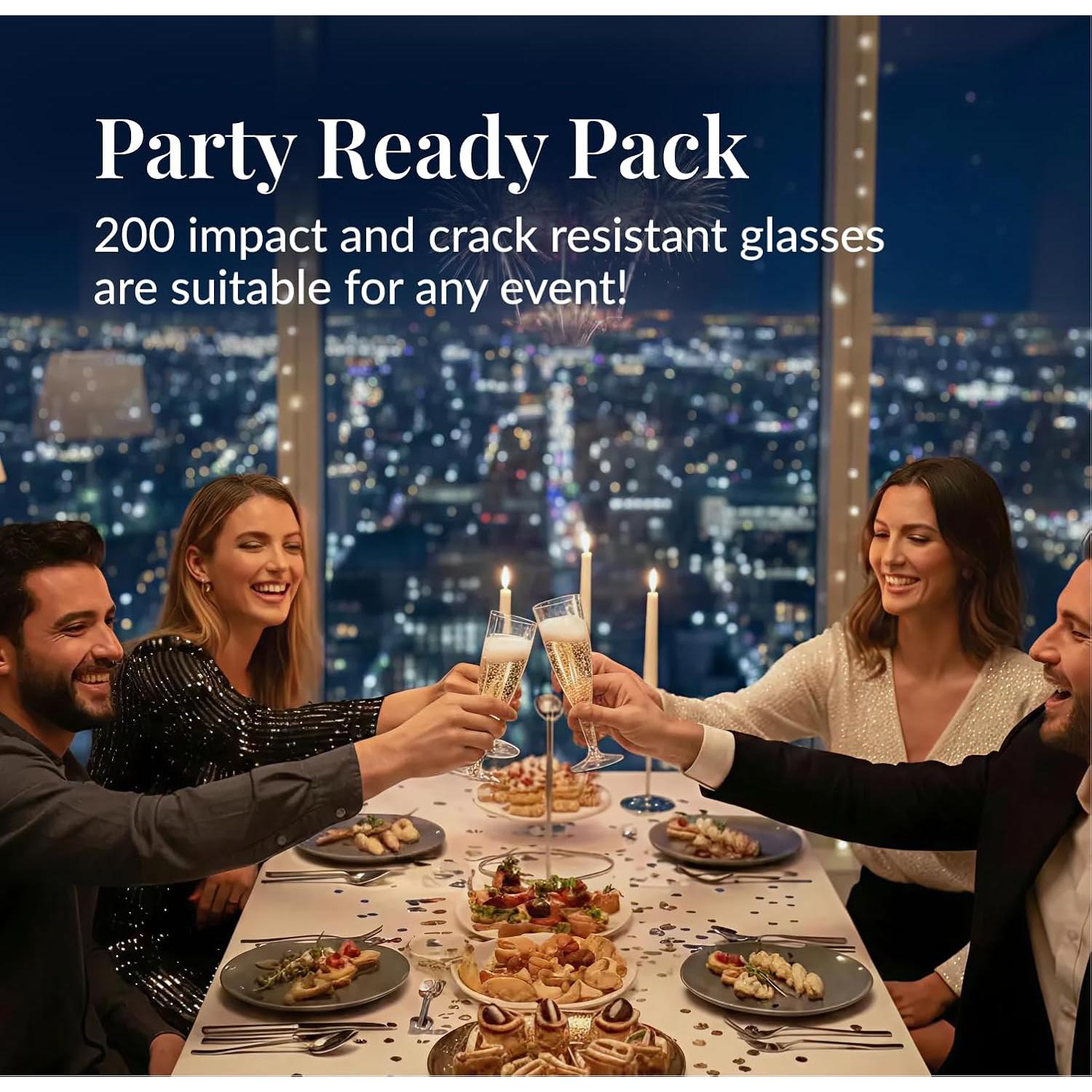 Juego de 200 Copas de Champán Desechables Prestee 133 ml