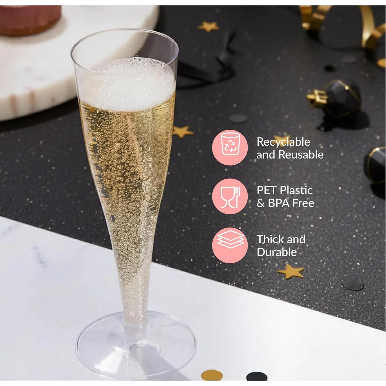 Juego de 200 Copas de Champán Desechables Prestee 133 ml