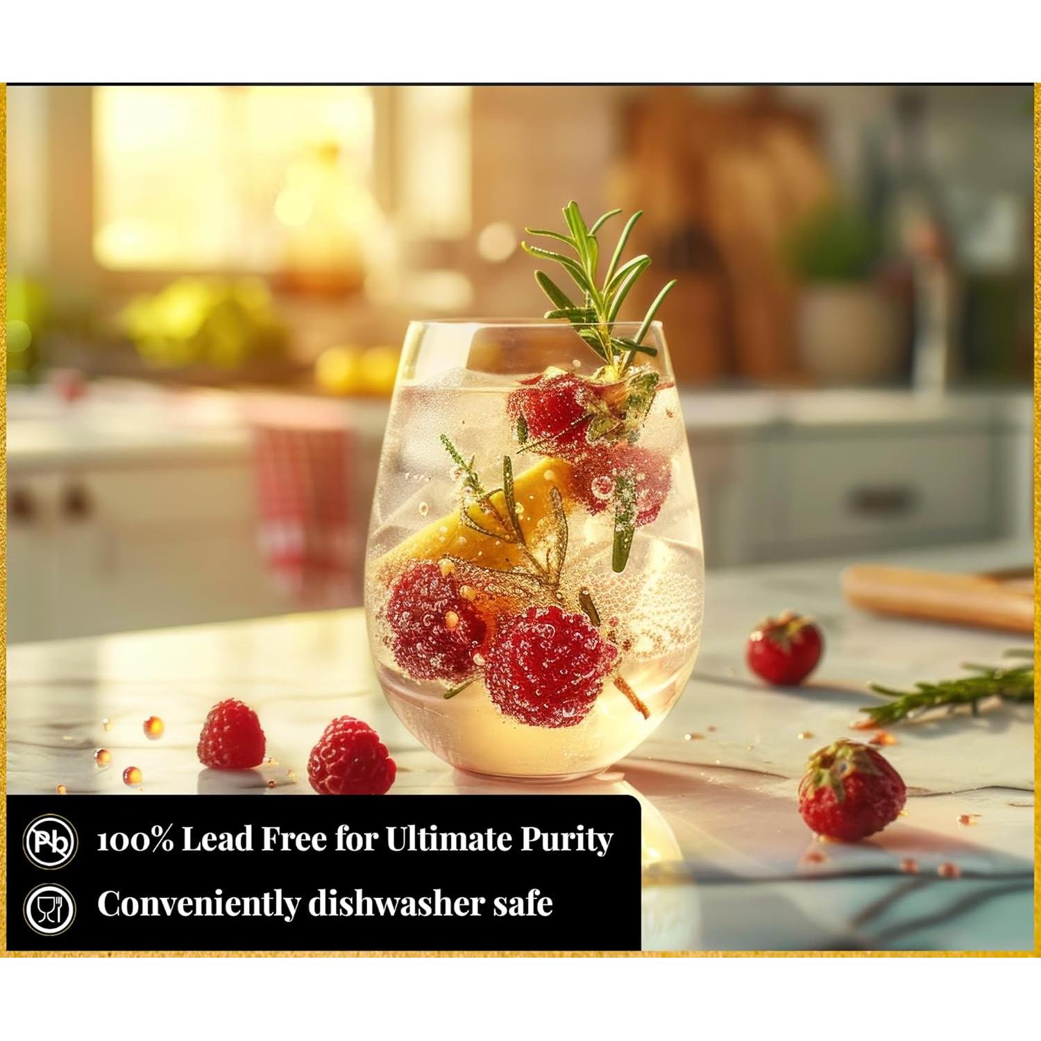 Set de 6 Copas de Vino Sin Tallo Ravenscroft 500 ml - Cristal Europeo