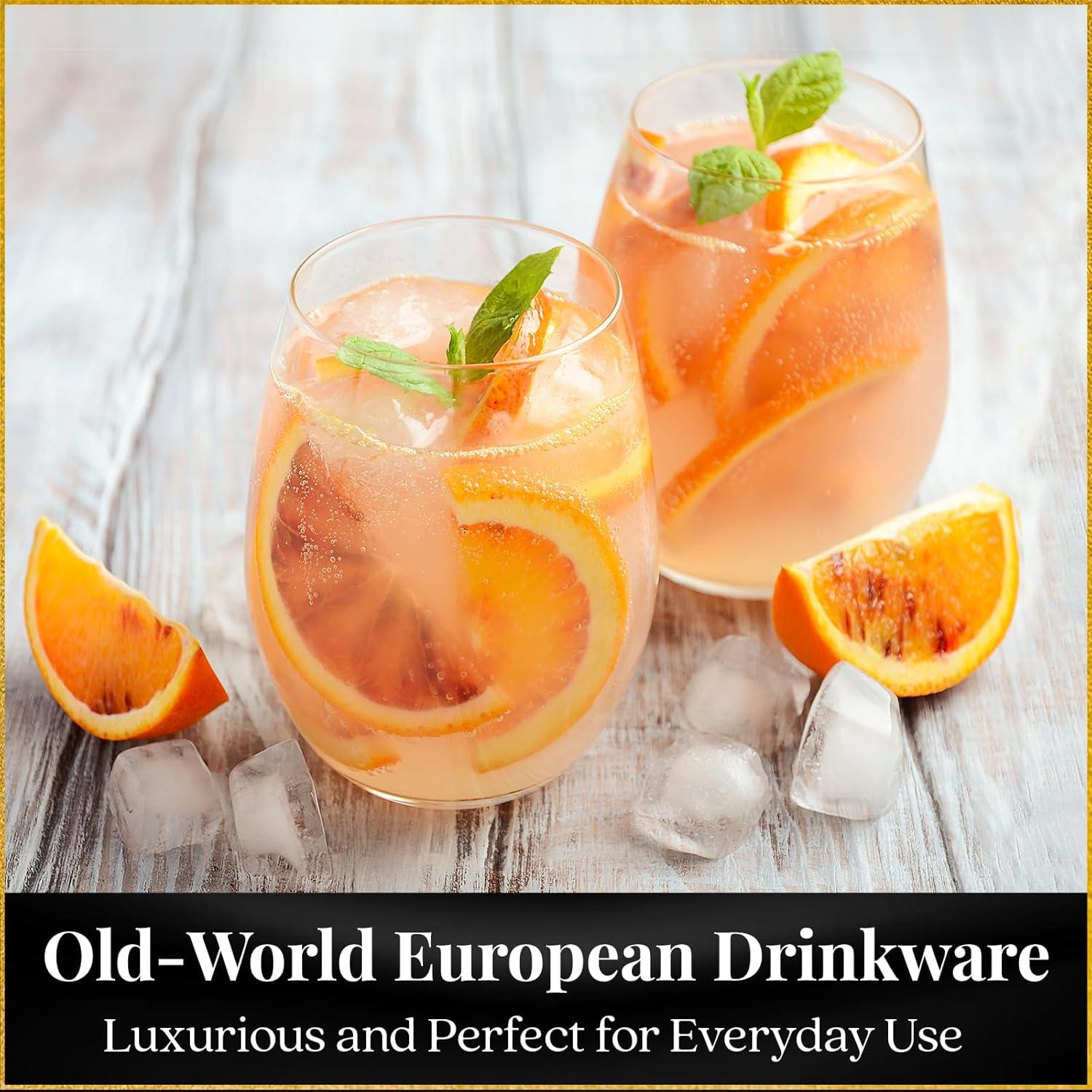 Set de 6 Copas de Vino Sin Tallo Ravenscroft 500 ml - Cristal Europeo