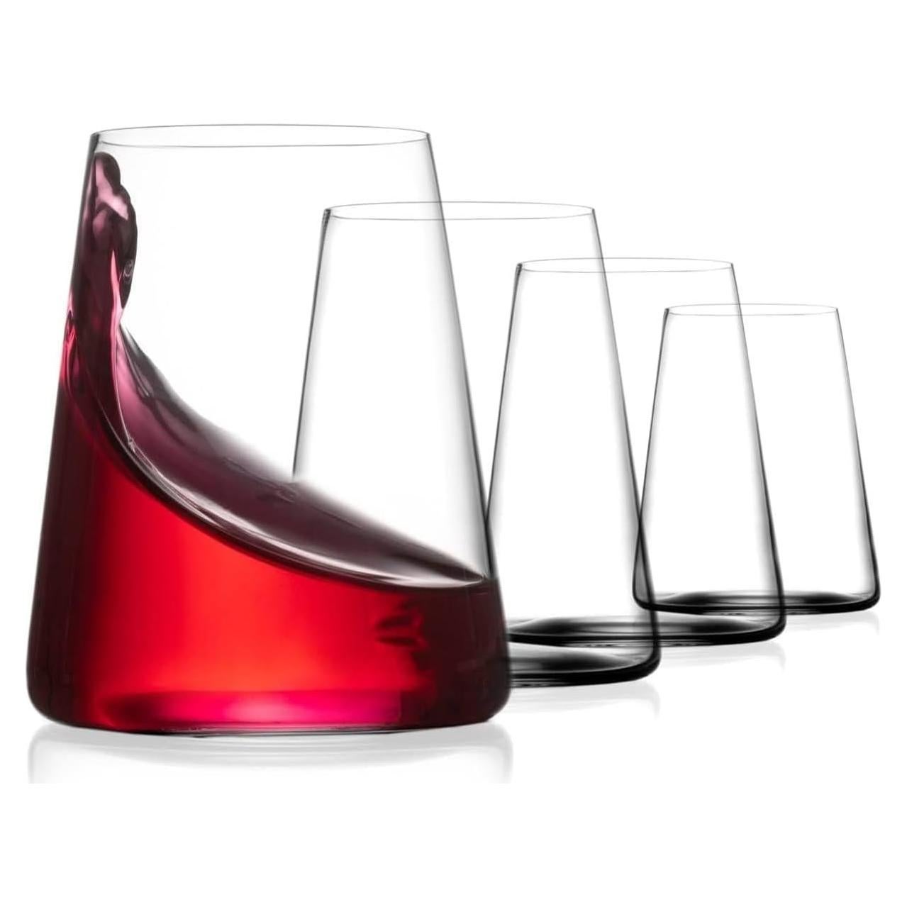 Juego de Copas de Vino Sin Tallo BENETI 4 Unidades 0.5L