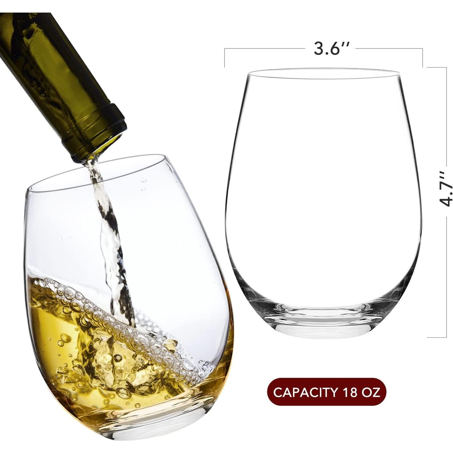 Juego de 6 Copas de Vino Sin Tallo Chouggo 532ml Cristal Premium