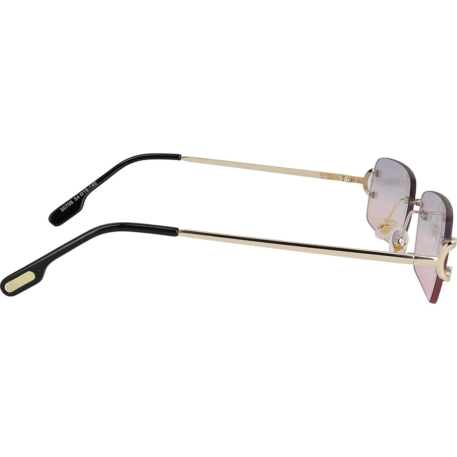 Gafas de Sol Sin Montura Doradas Unisex 55mm Lentes Claros