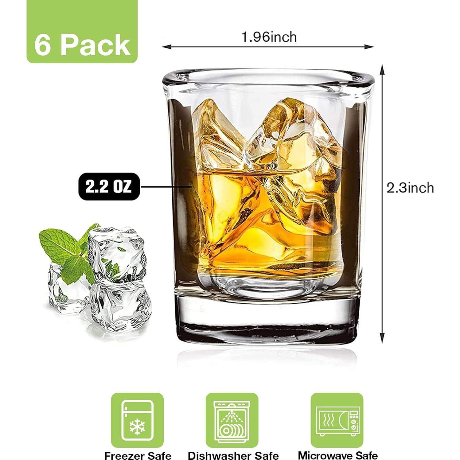 Juego de 6 Vasos de Chupito Hlukana de Vidrio Pesado 65 ml