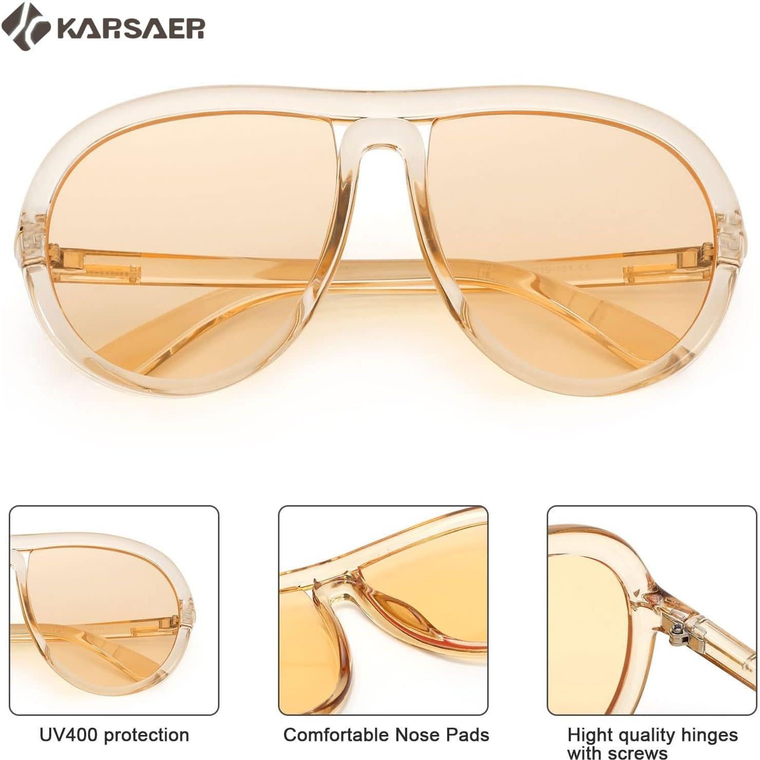Gafas de sol aviador Karsaer unisex 60mm protección UV