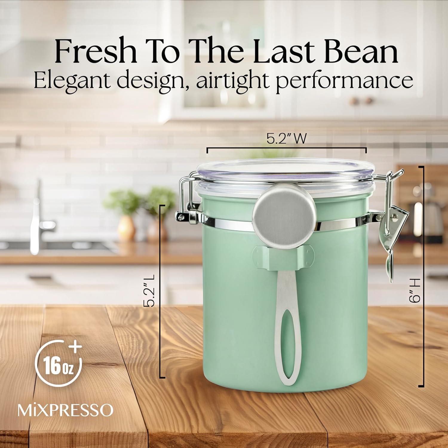 Contenedor de Café Verde Mixpresso 450g Acero Inoxidable Hermético