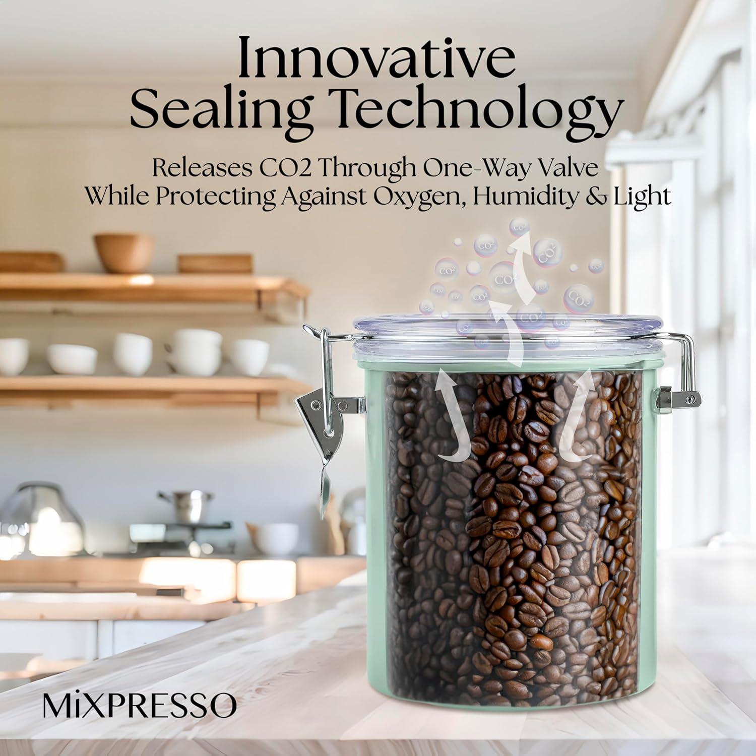 Contenedor de Café Verde Mixpresso 450g Acero Inoxidable Hermético