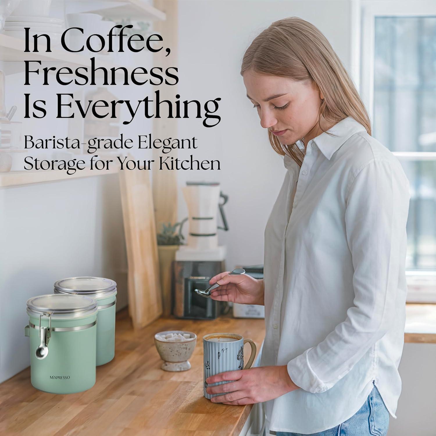 Contenedor de Café Verde Mixpresso 450g Acero Inoxidable Hermético