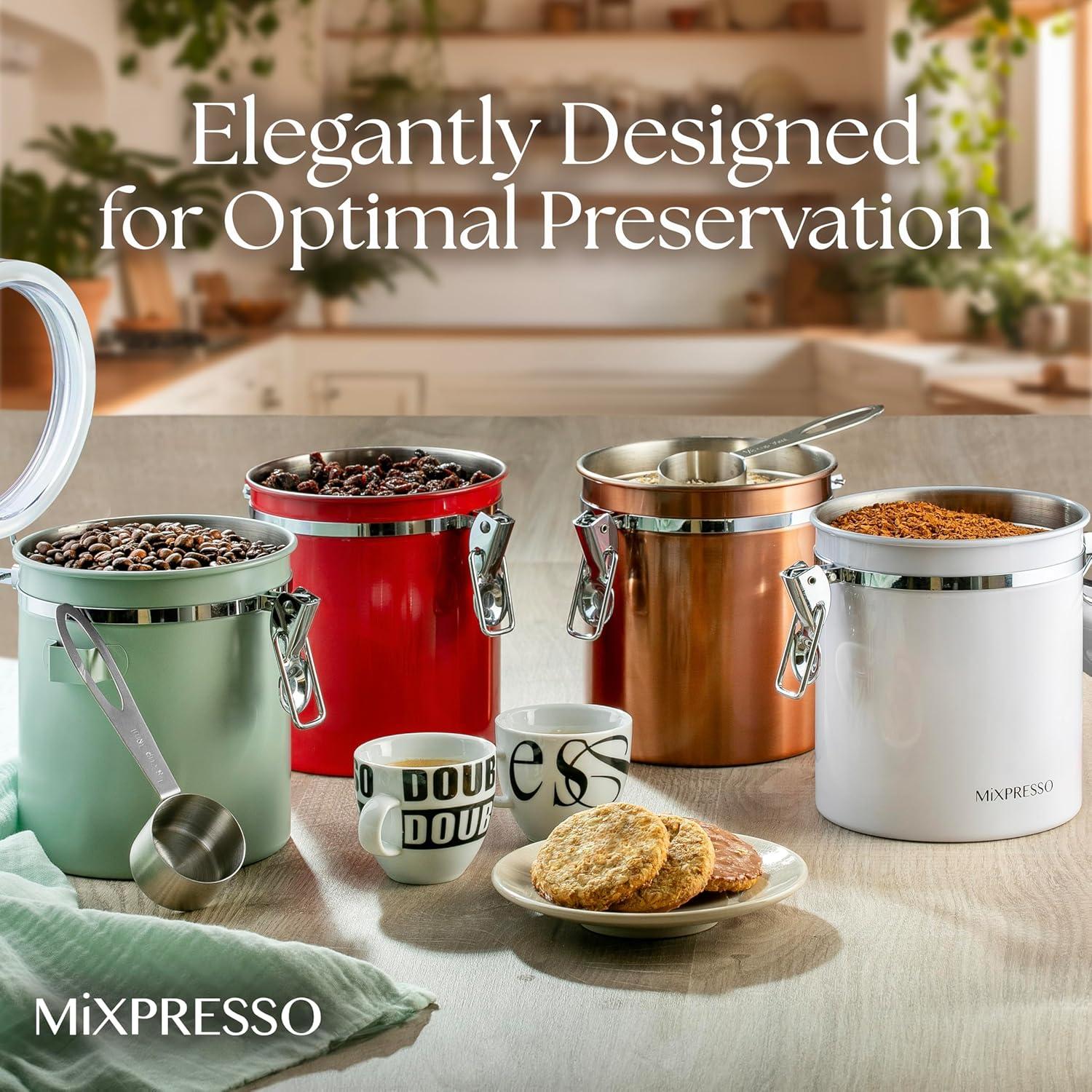 Contenedor de Café Verde Mixpresso 450g Acero Inoxidable Hermético