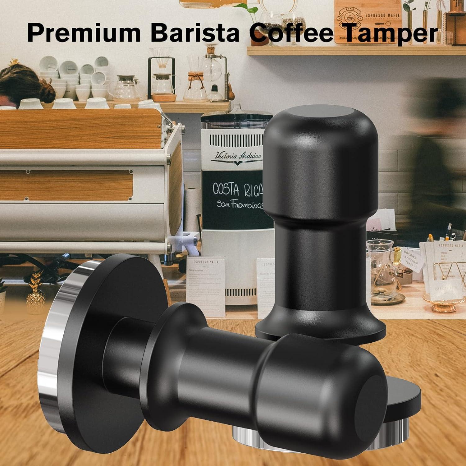 Prensa de Espresso PUSEE 53mm Acero Inoxidable Calibrada 30lb