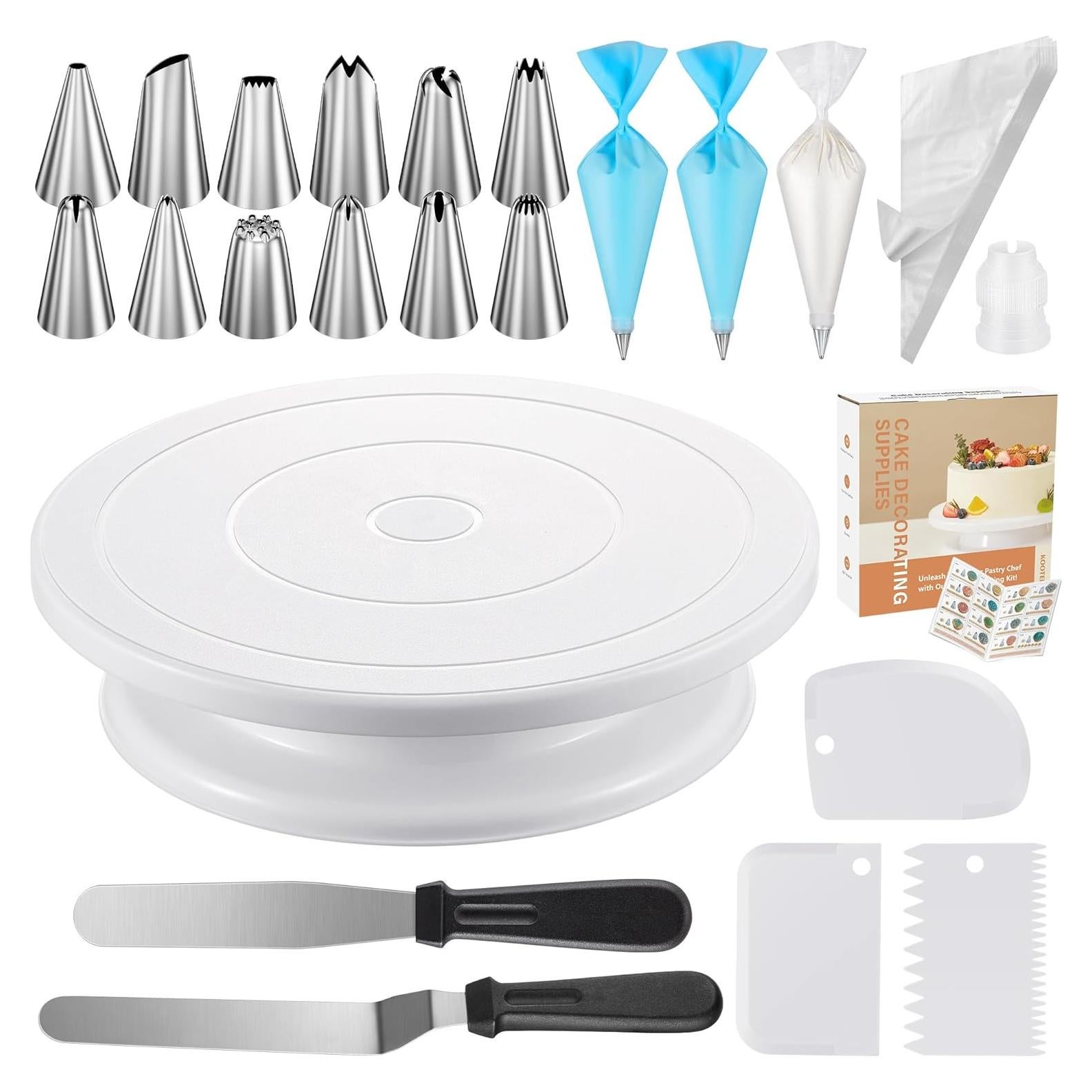 Kootek Kit de Decoración de Pasteles 71 Piezas con Plato Giratorio