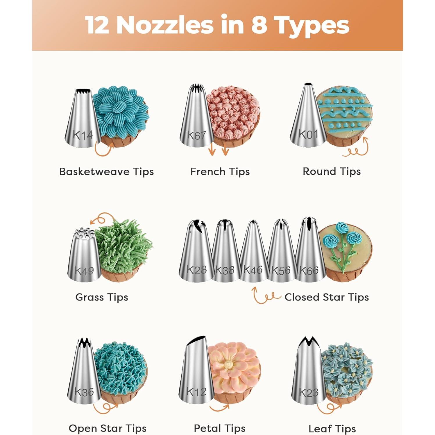 Kootek Kit de Decoración de Pasteles 71 Piezas con Plato Giratorio