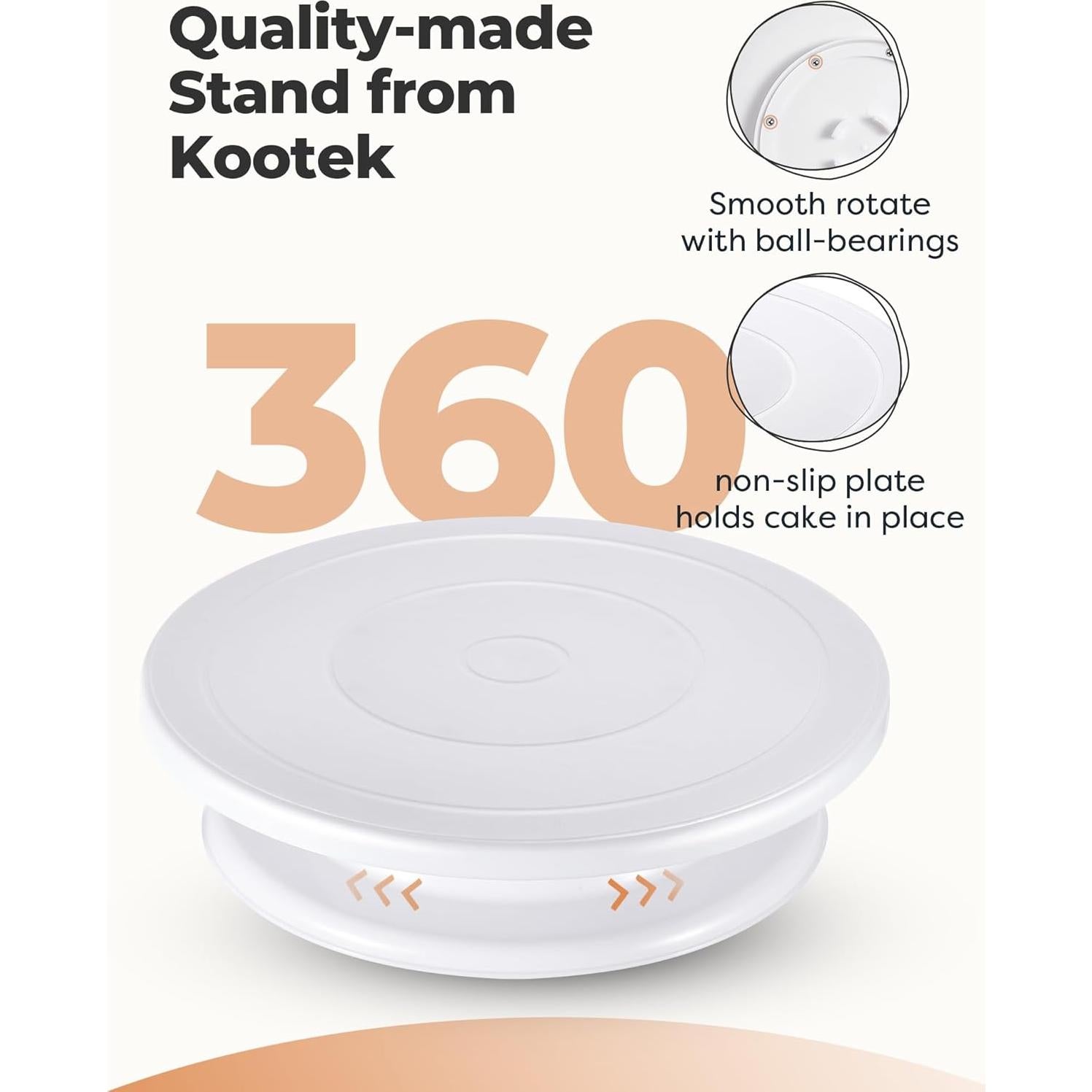 Kootek Kit de Decoración de Pasteles 71 Piezas con Plato Giratorio