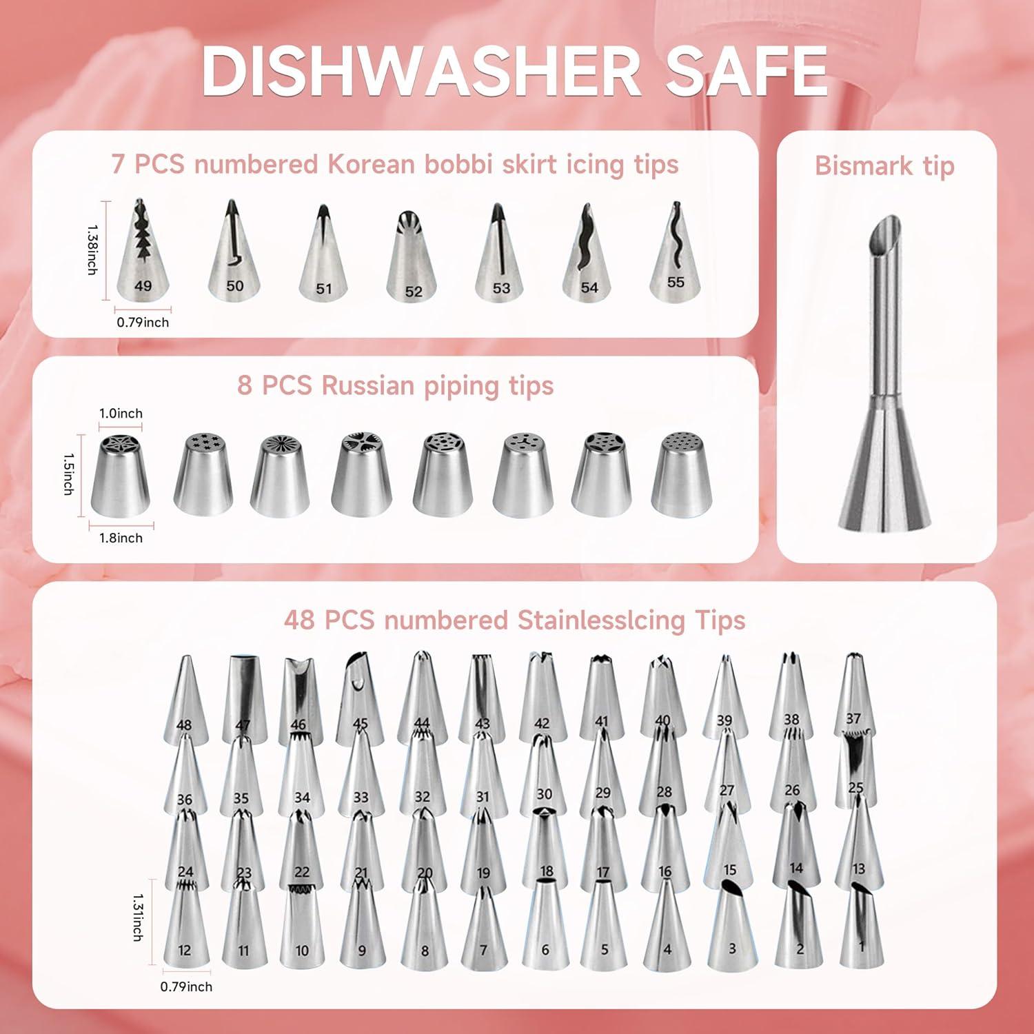 Kit de Decoración de Pasteles 137 Piezas Rosa Claro