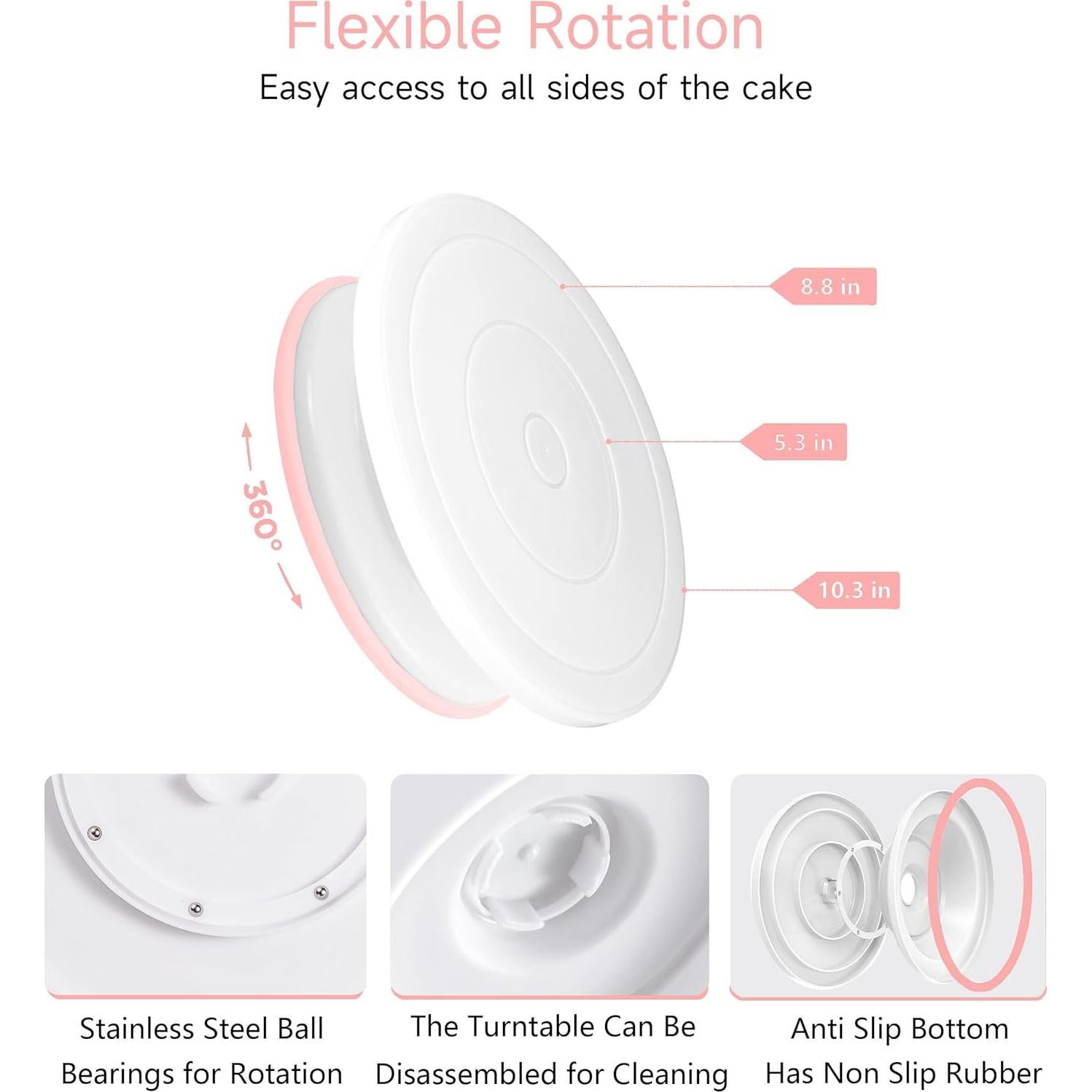 Kit de Decoración de Pasteles 137 Piezas Rosa Claro