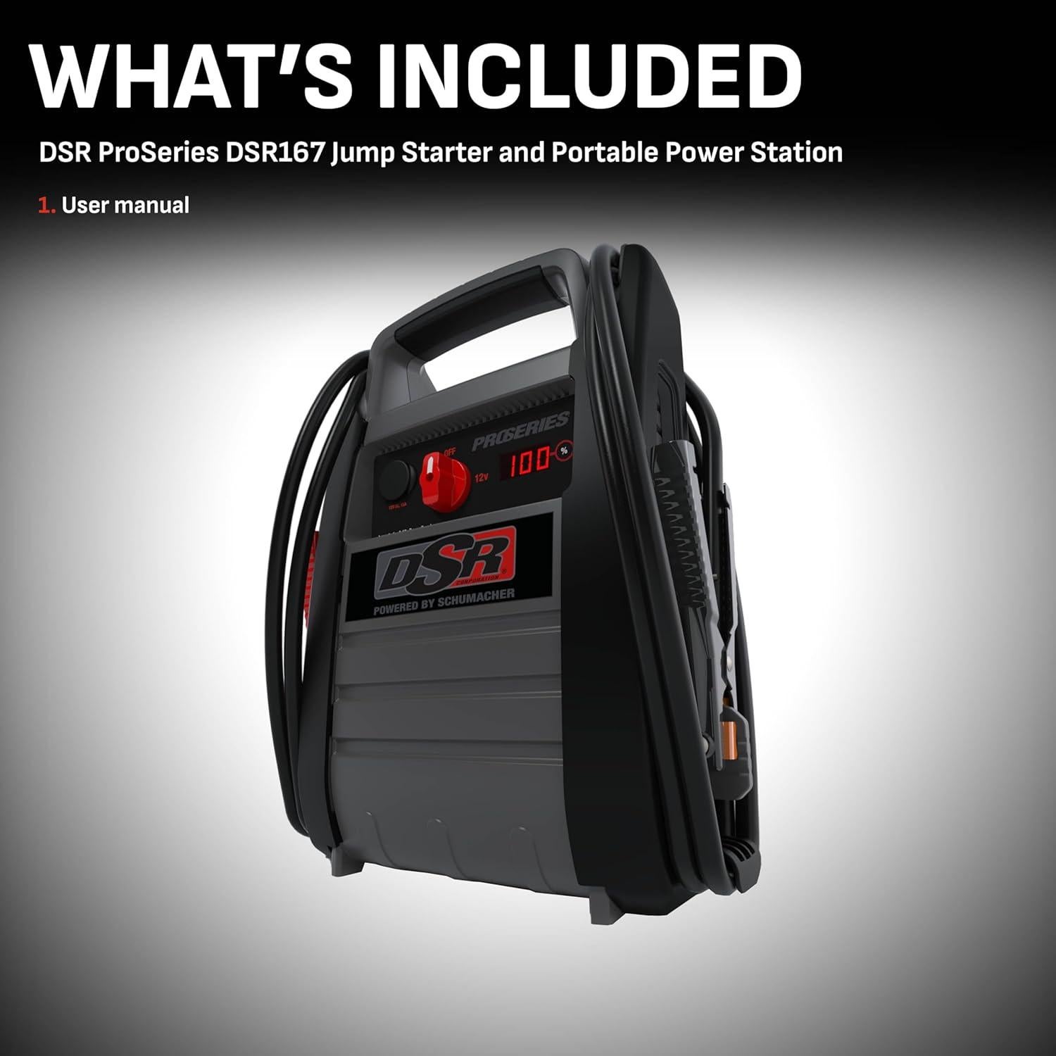 Arrancador de Salto Schumacher DSR167, 2250 Amperios, 12V