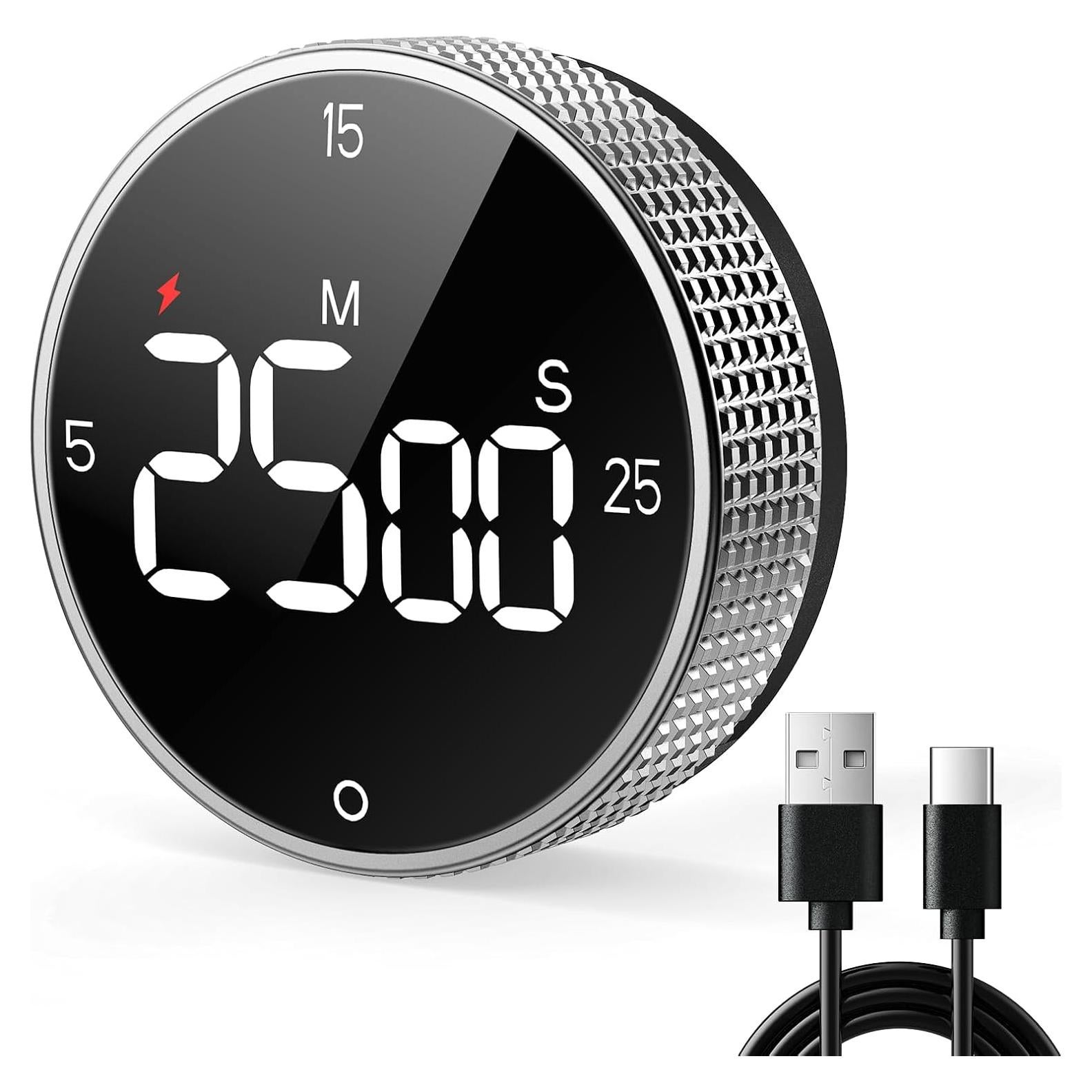 Temporizador de cocina magnético Allbean 800mAh LED Plata