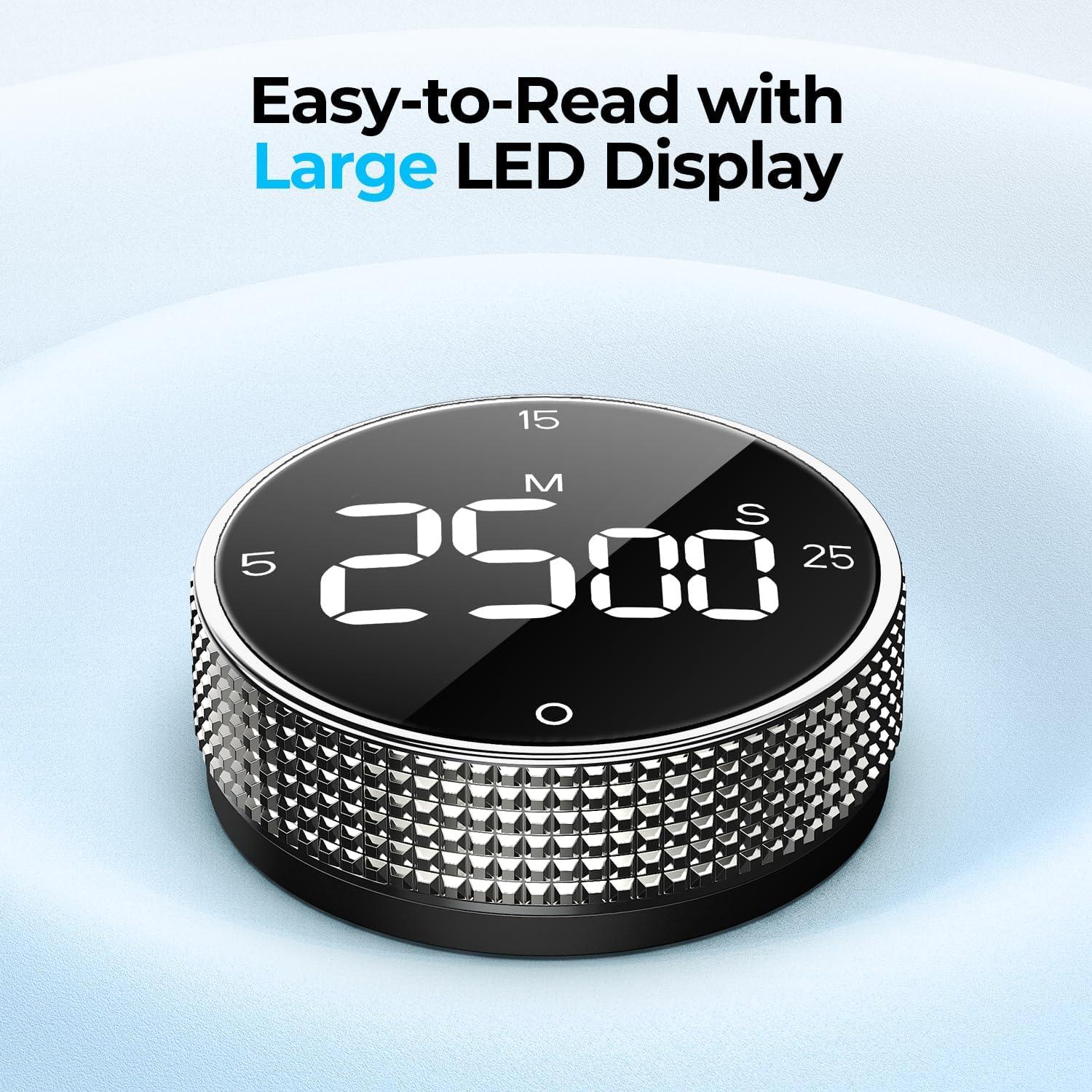 Temporizador de cocina magnético Allbean 800mAh LED Plata