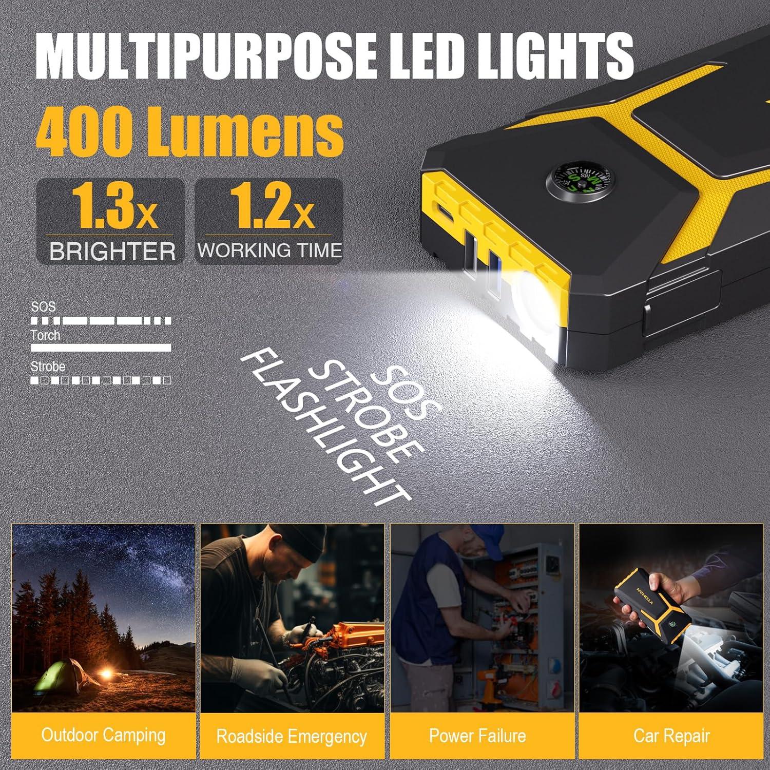 VTOMAN V6 Pro Arrancador de Batería 2000A 12V Portátil