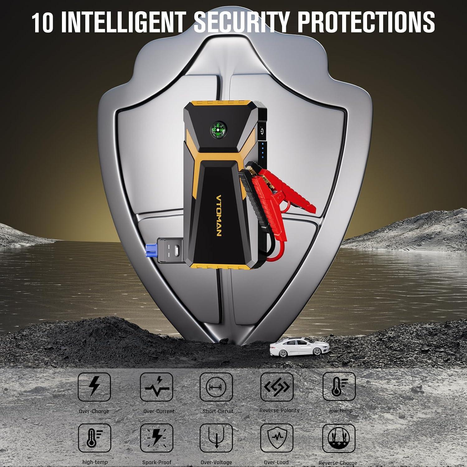 VTOMAN V6 Pro Arrancador de Batería 2000A 12V Portátil