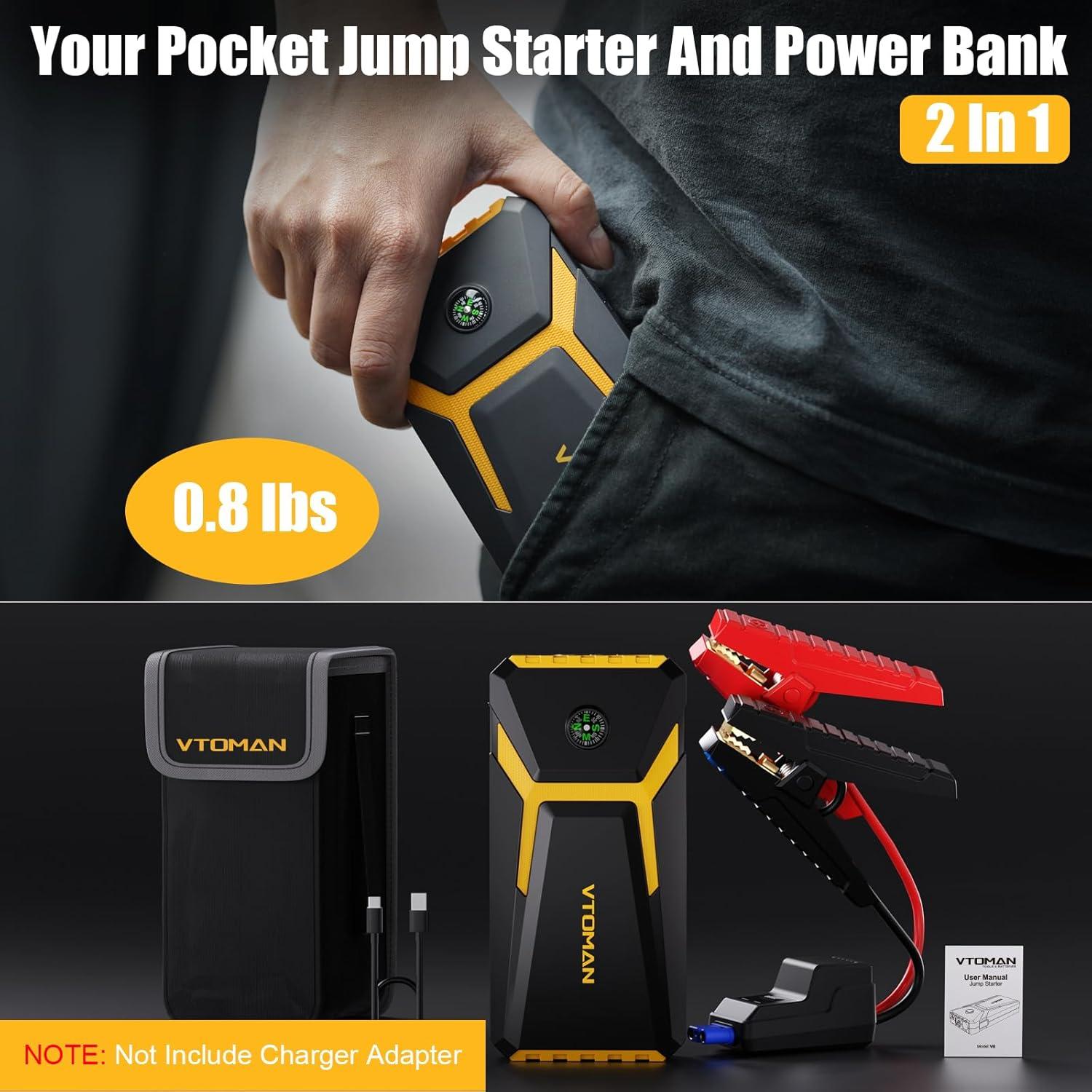 VTOMAN V6 Pro Arrancador de Batería 2000A 12V Portátil