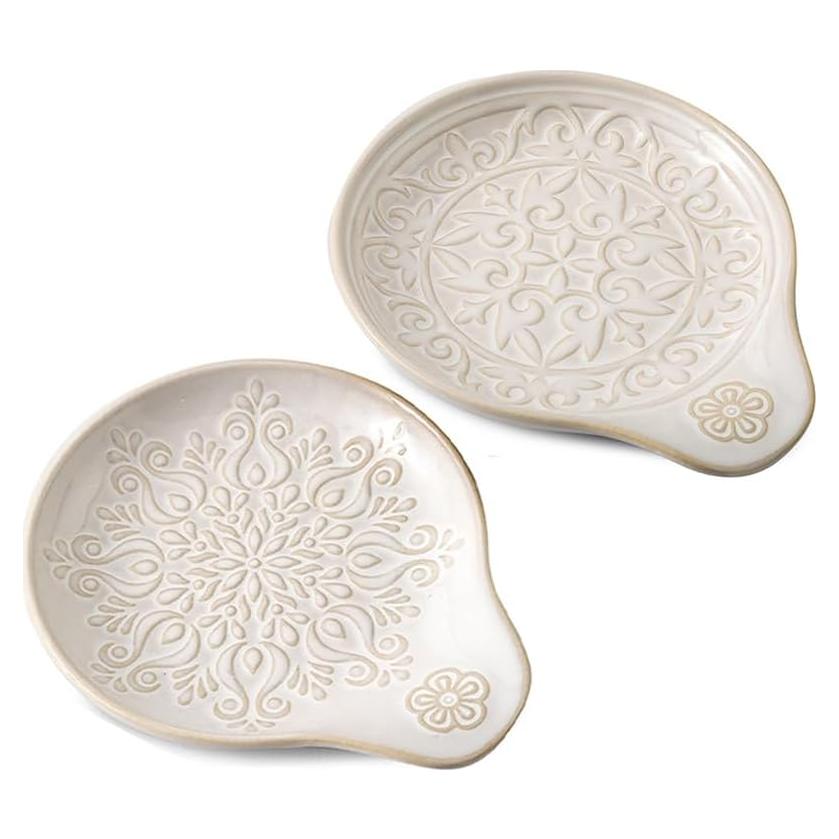 Soporte de Cuchara de Cerámica Howise Blanco 12.7x12.7 cm