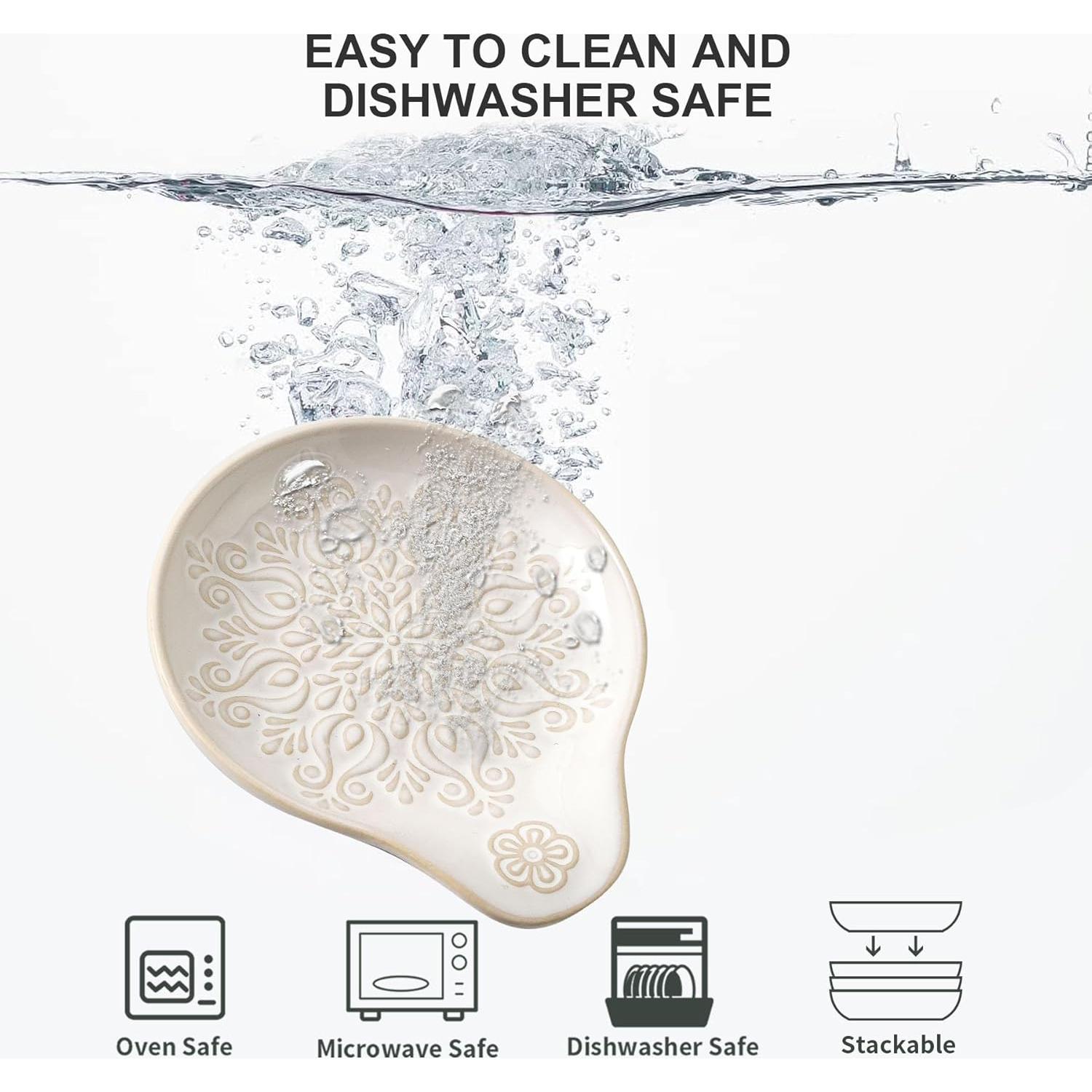 Soporte de Cuchara de Cerámica Howise Blanco 12.7x12.7 cm