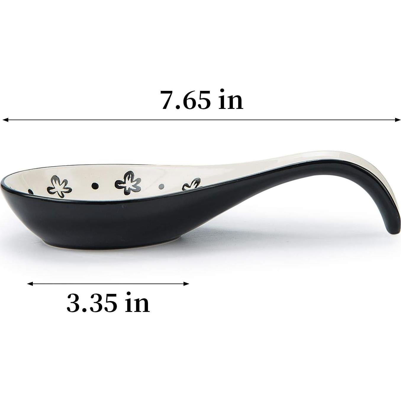 Soporte para cuchara de cerámica Wisenvoy - Set de 2 - Negro