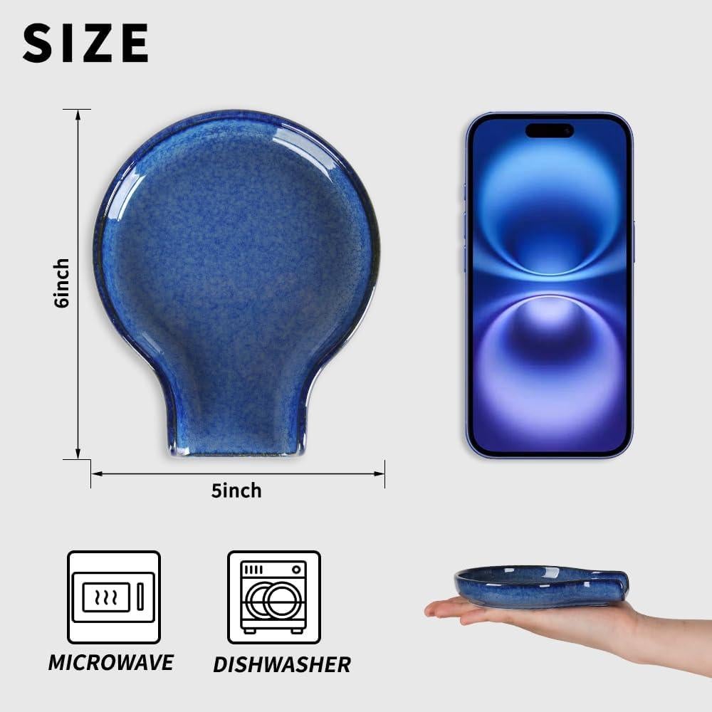 Soporte para Cucharas Cerámica HAPPY KIT Azul 17.6x14.4 cm