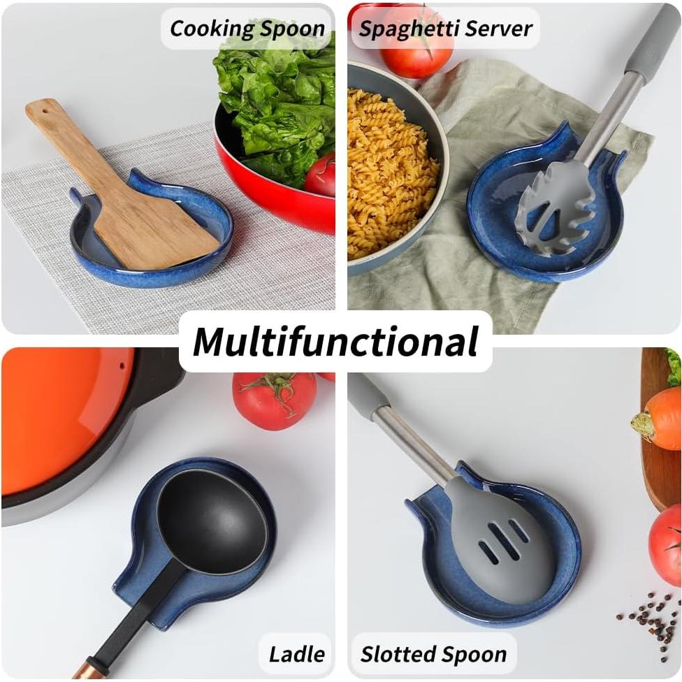 Soporte para Cucharas Cerámica HAPPY KIT Azul 17.6x14.4 cm