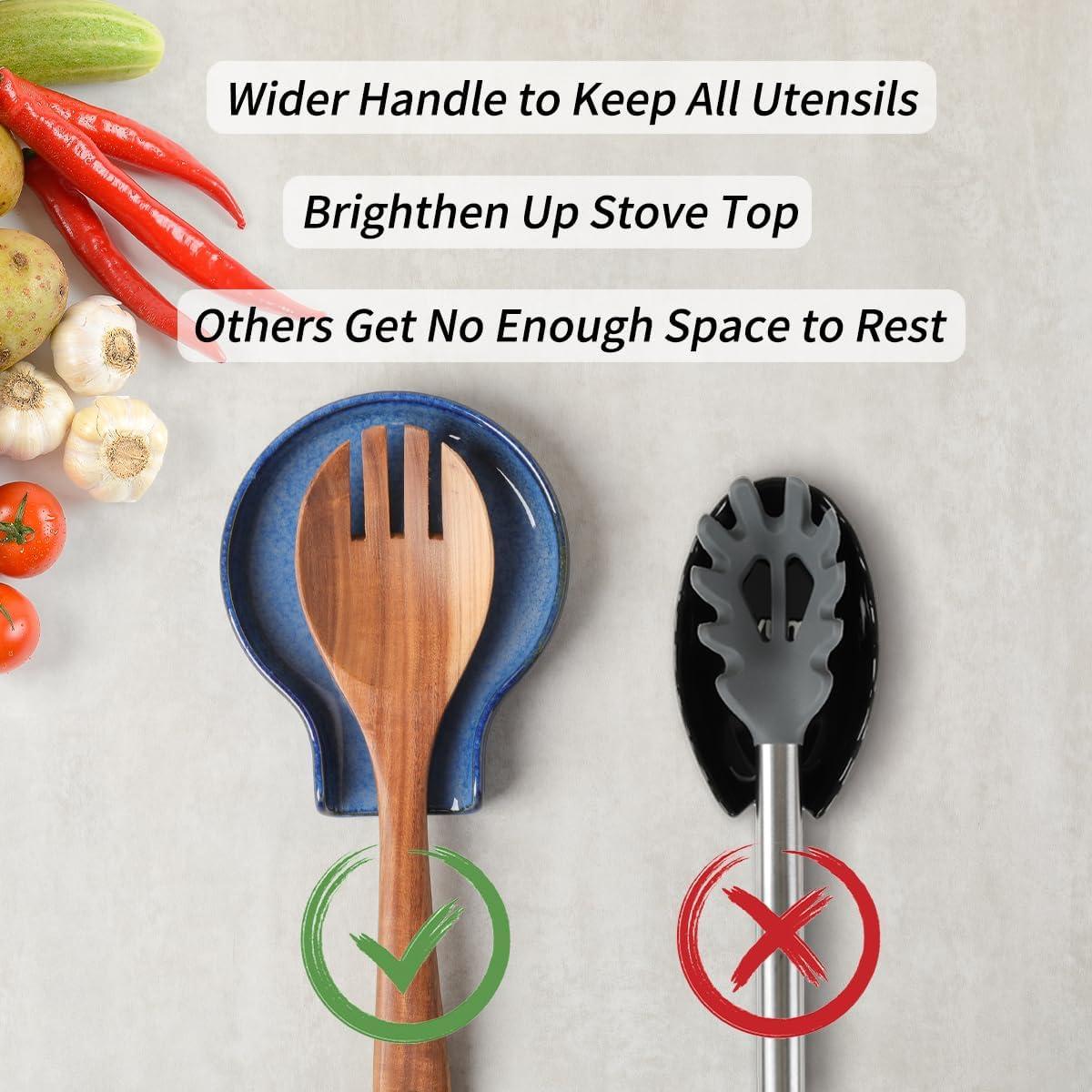 Soporte para Cucharas Cerámica HAPPY KIT Azul 17.6x14.4 cm