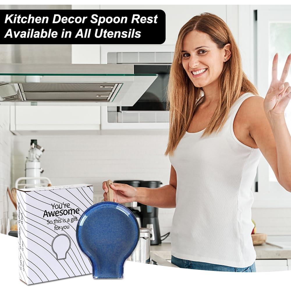 Soporte para Cucharas Cerámica HAPPY KIT Azul 17.6x14.4 cm