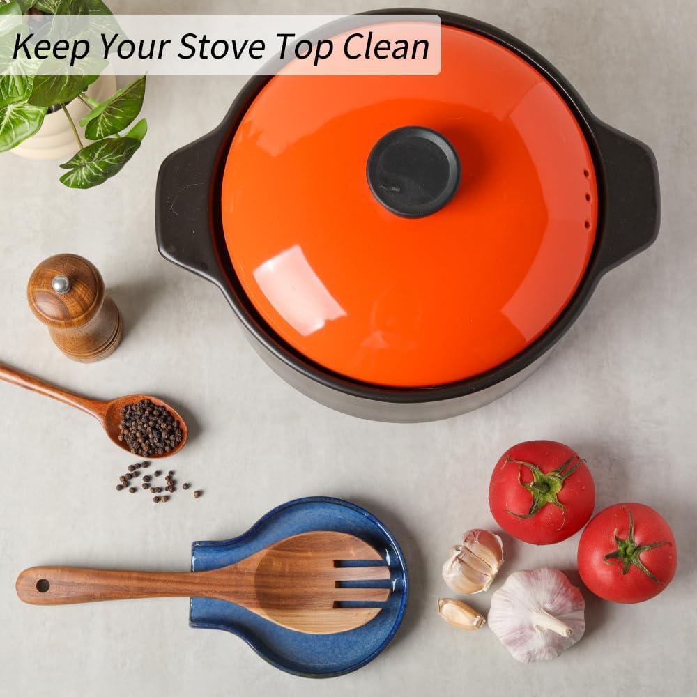 Soporte para Cucharas Cerámica HAPPY KIT Azul 17.6x14.4 cm