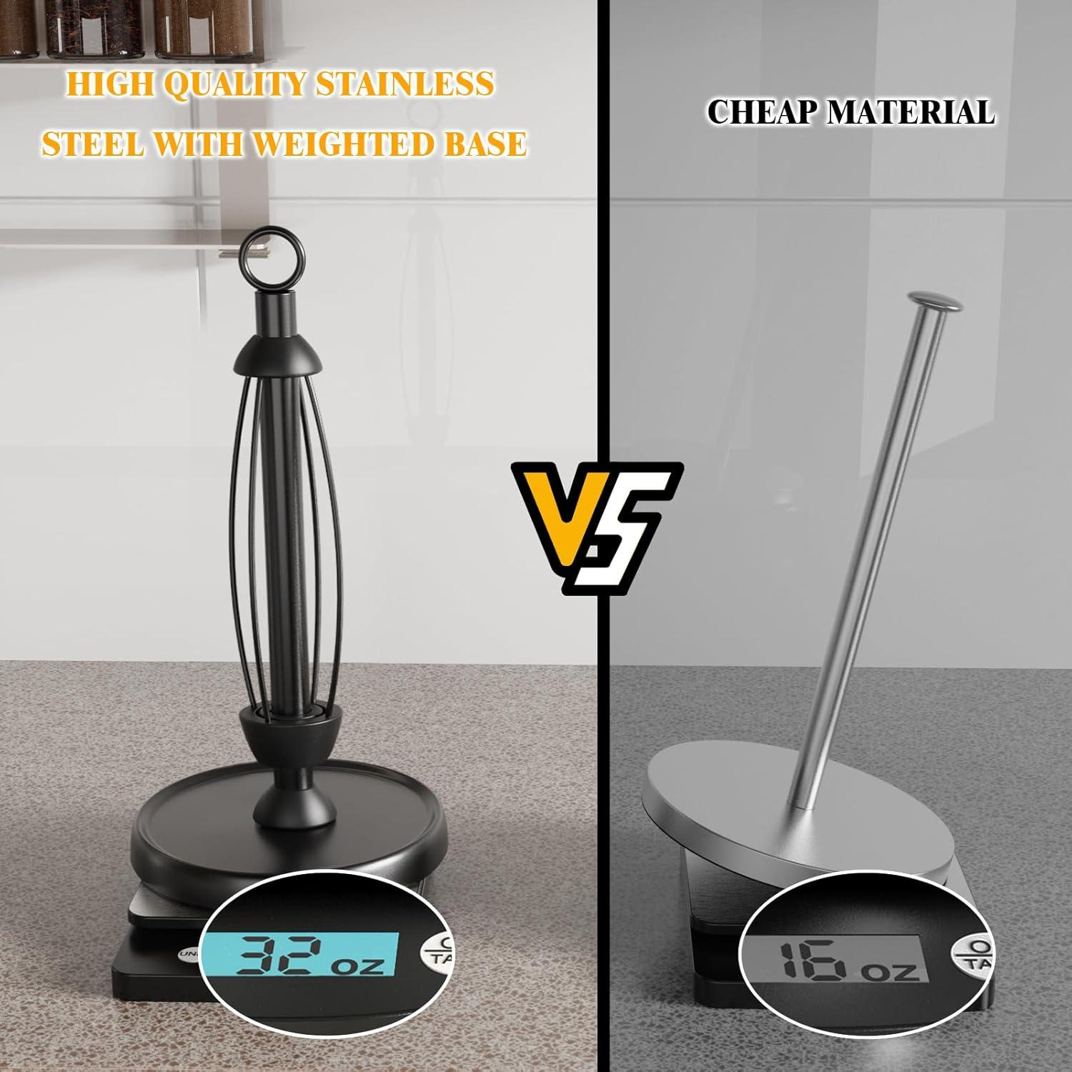 Soporte de Toallas de Papel HZE Negro Acero Inoxidable 33.8 cm