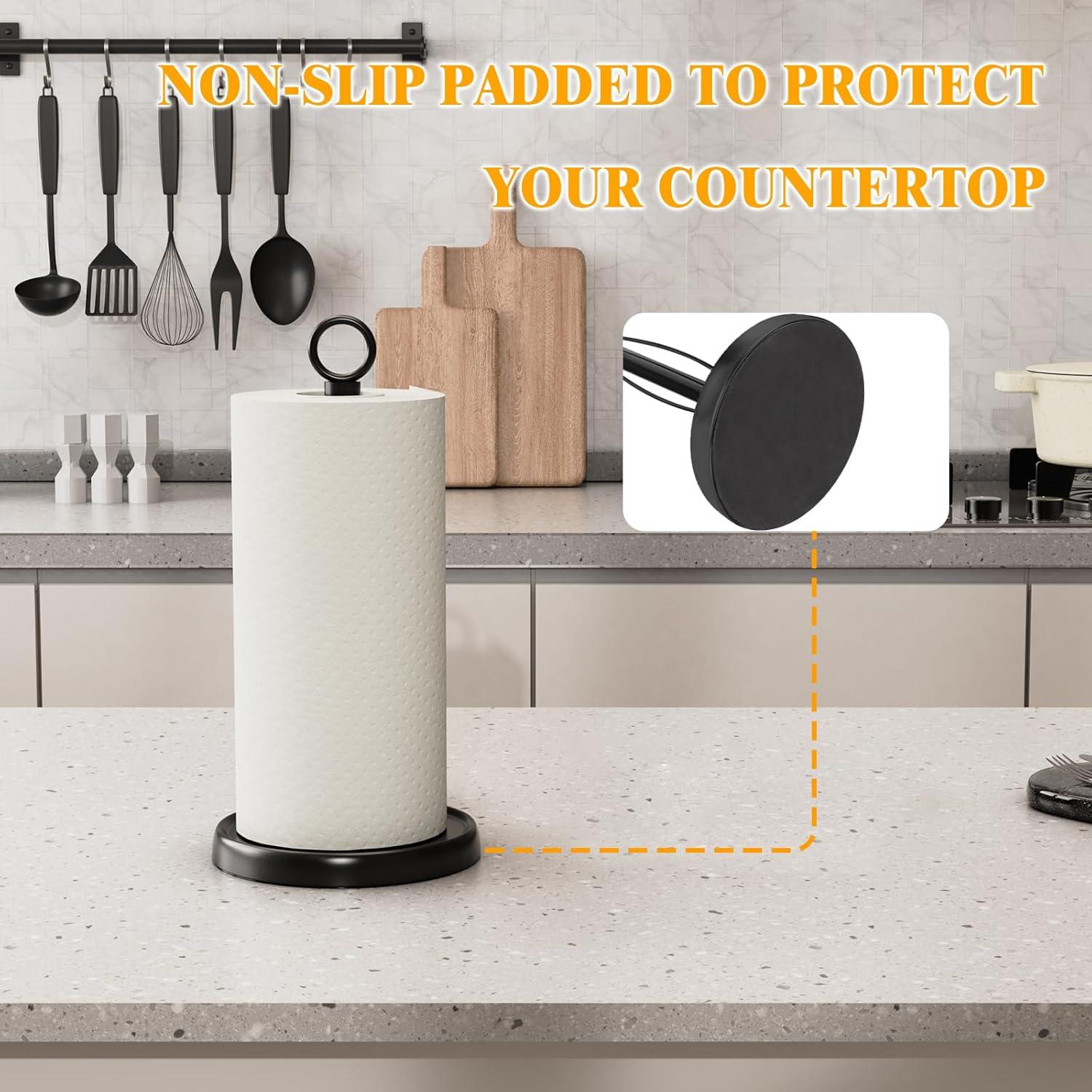 Soporte de Toallas de Papel HZE Negro Acero Inoxidable 33.8 cm