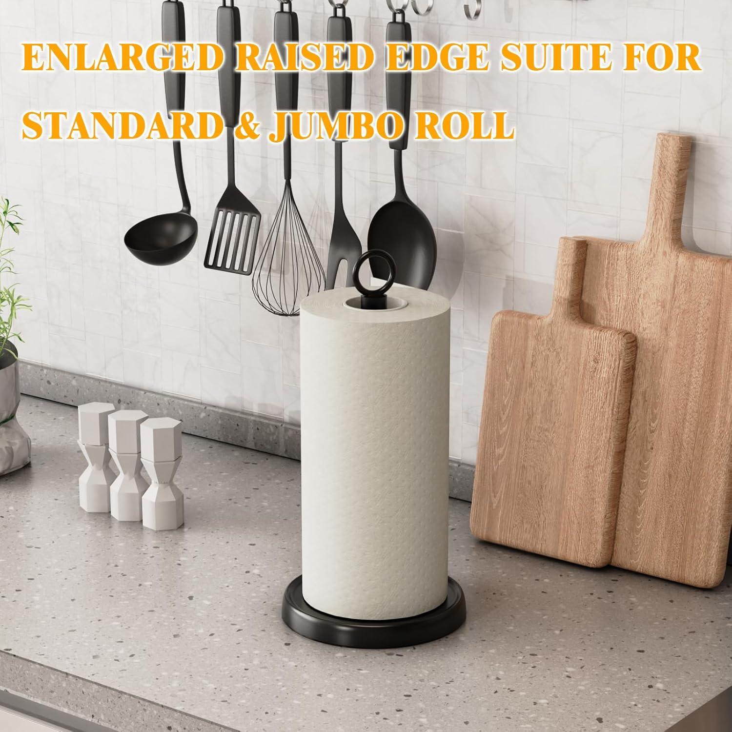 Soporte de Toallas de Papel HZE Negro Acero Inoxidable 33.8 cm