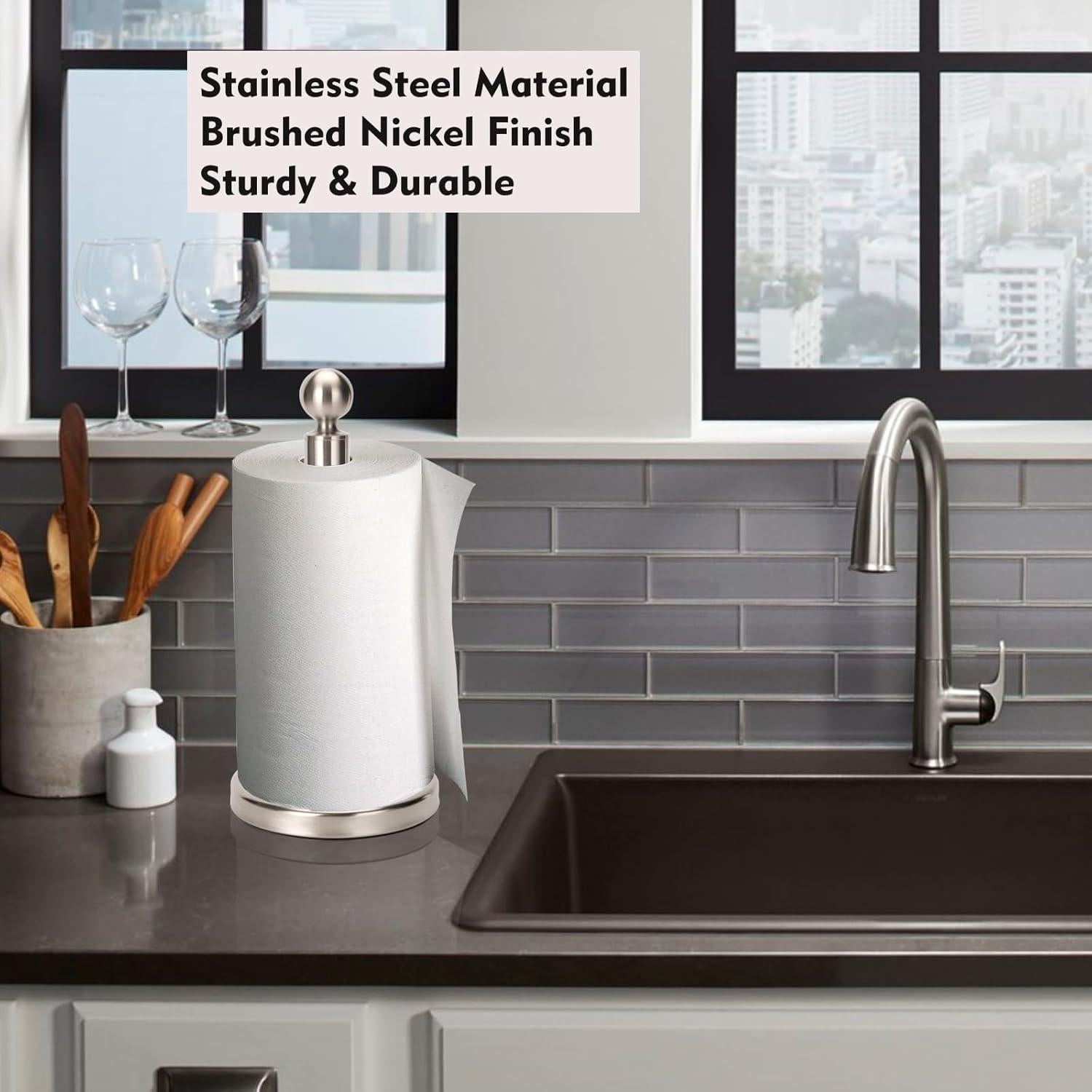 Soporte de Toallas de Papel Kalitro Acero Inoxidable Níquel Cepillado