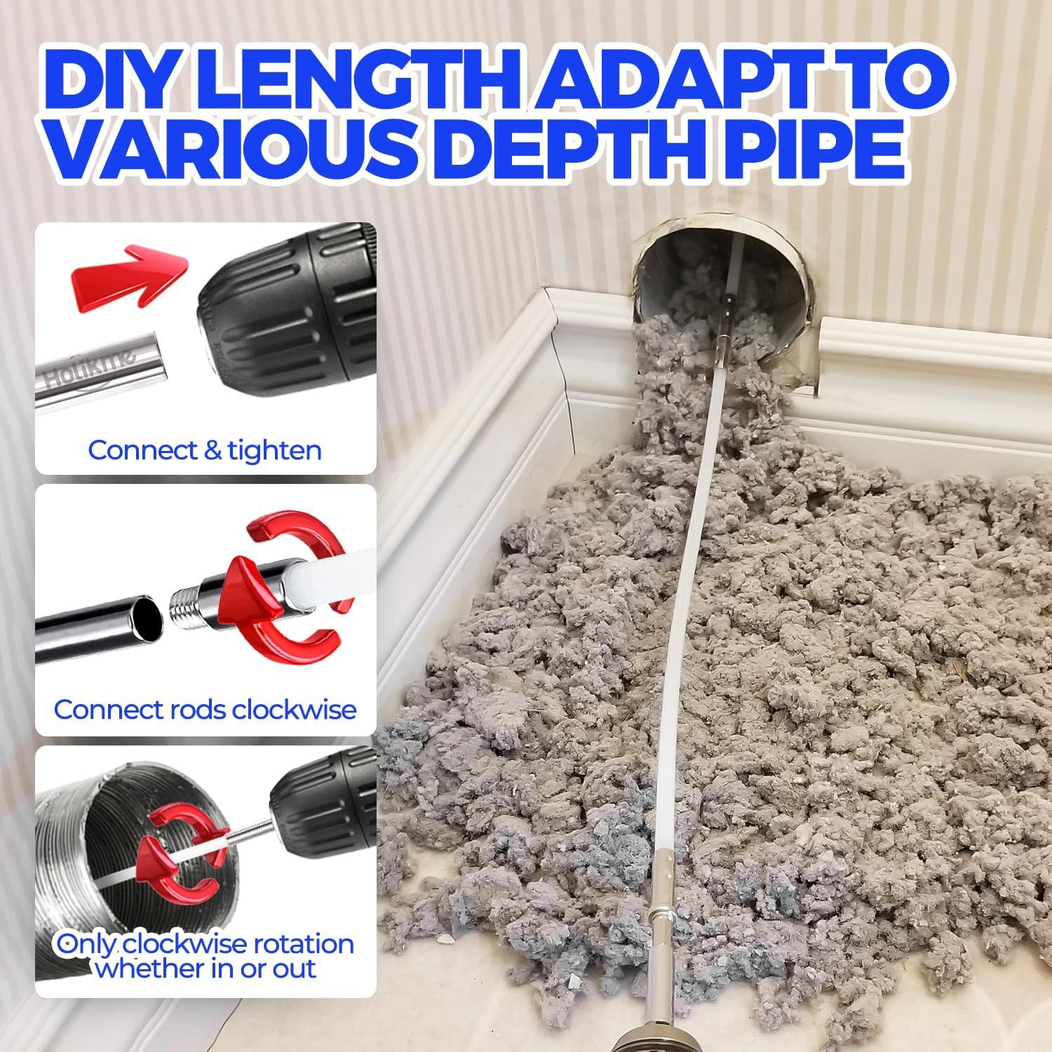 Kit Limpiador de Conductos de Secadora Holikme 4.88m