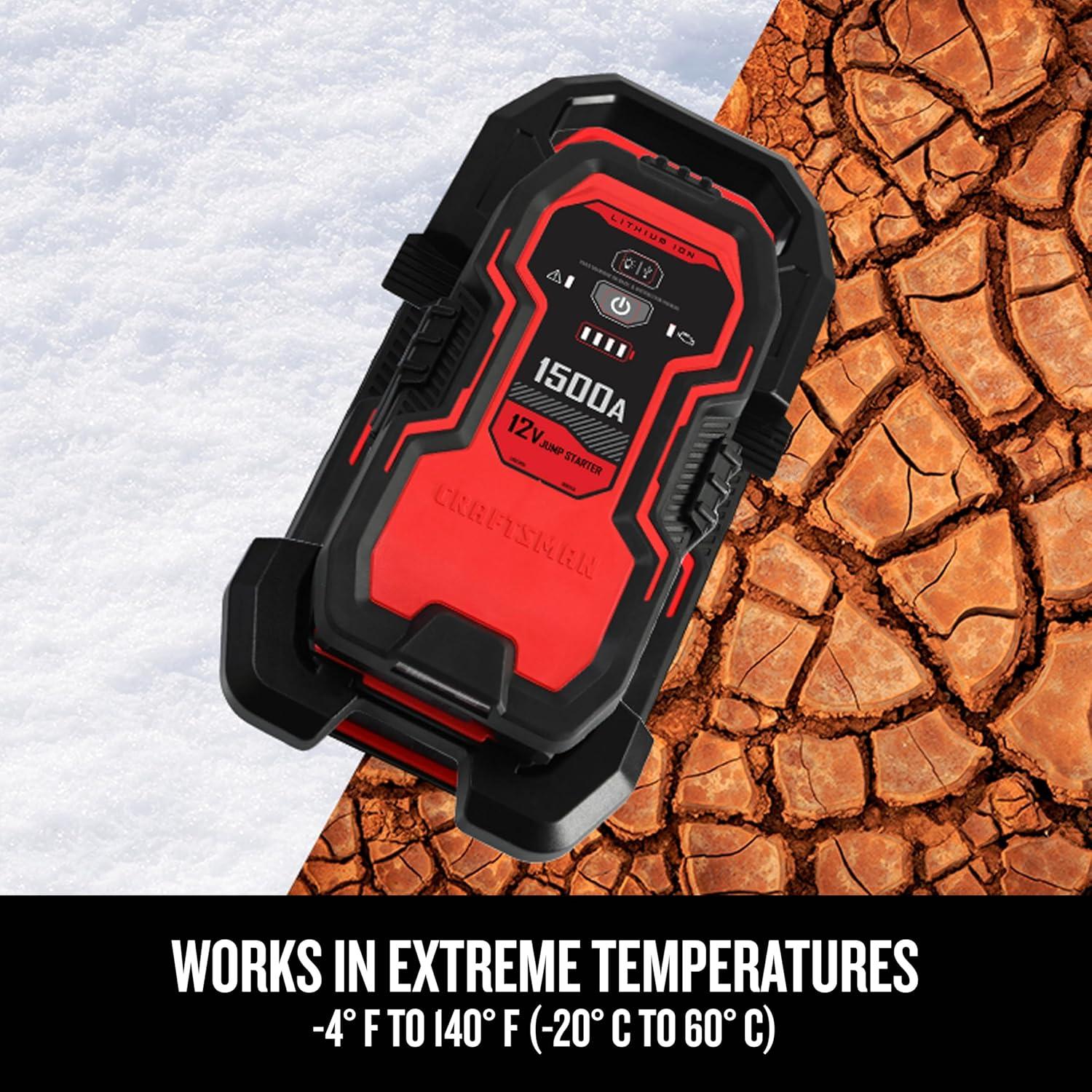 CRAFTSMAN Arrancador de Salto 1500A Litio 12V USB LED