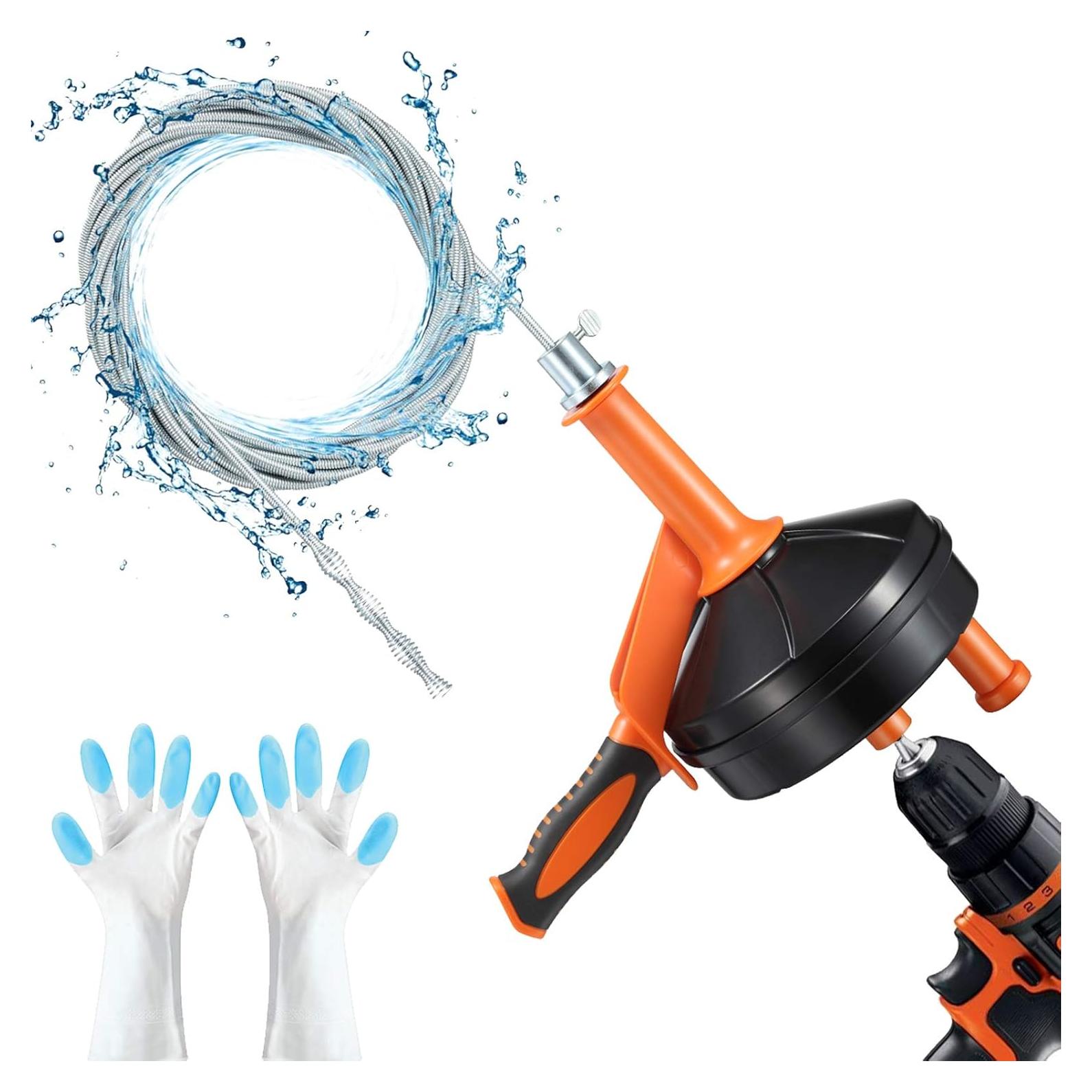 Desatascador de Drenaje BACEYIOU 7.5m Flexible con Guantes