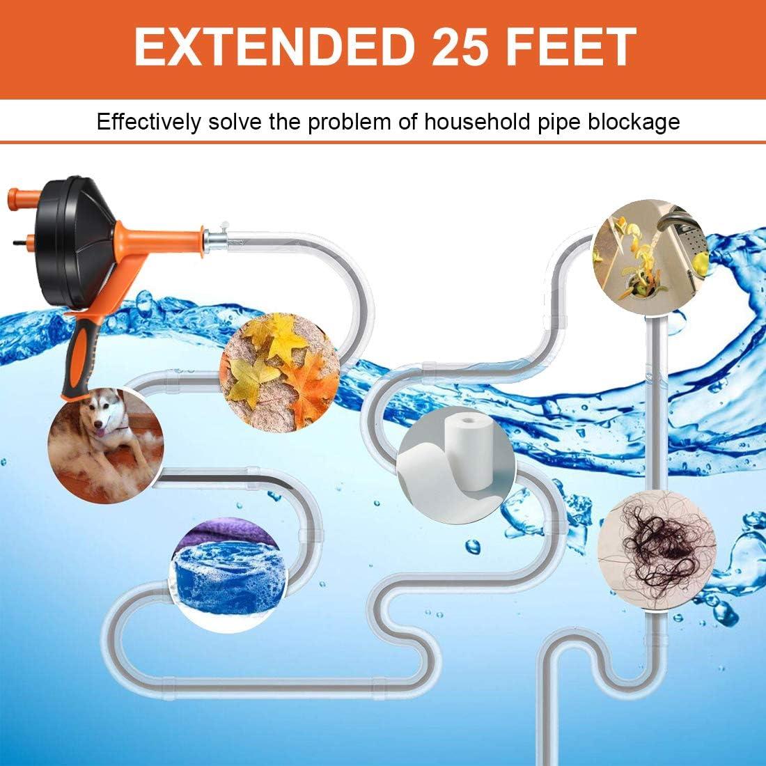 Desatascador de Drenaje BACEYIOU 7.5m Flexible con Guantes