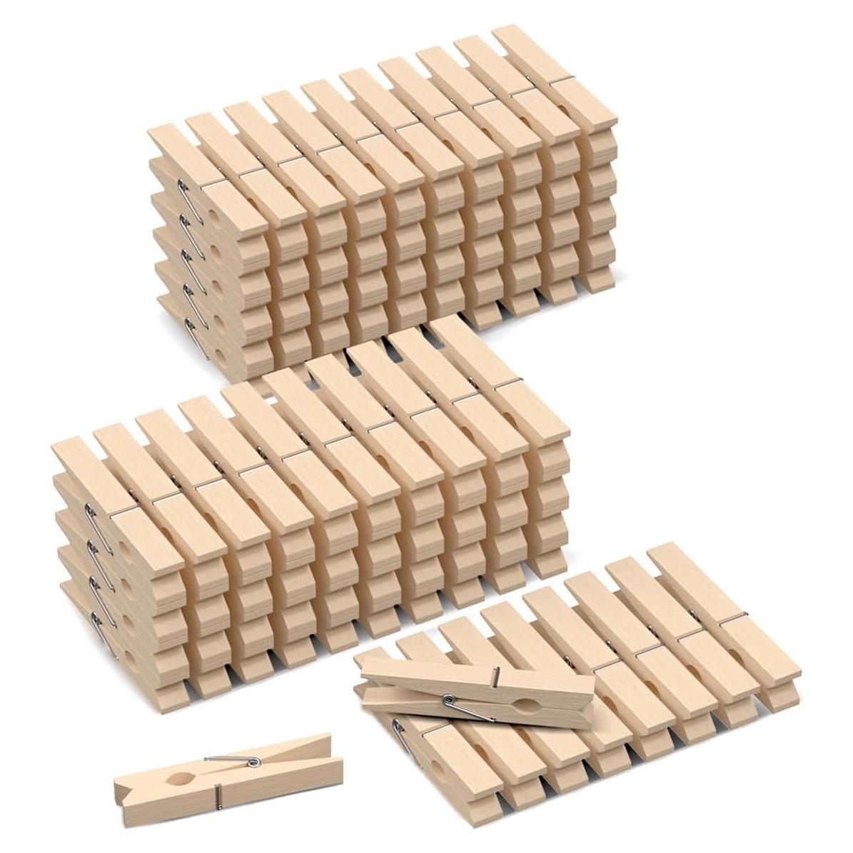 Paquete de 100 Pinzas de Madera DUIJINYU 7.37 cm Resistentes