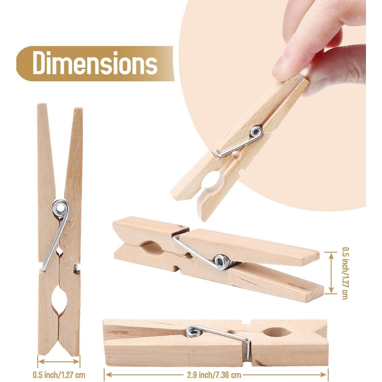 Paquete de 100 Pinzas de Madera DUIJINYU 7.37 cm Resistentes