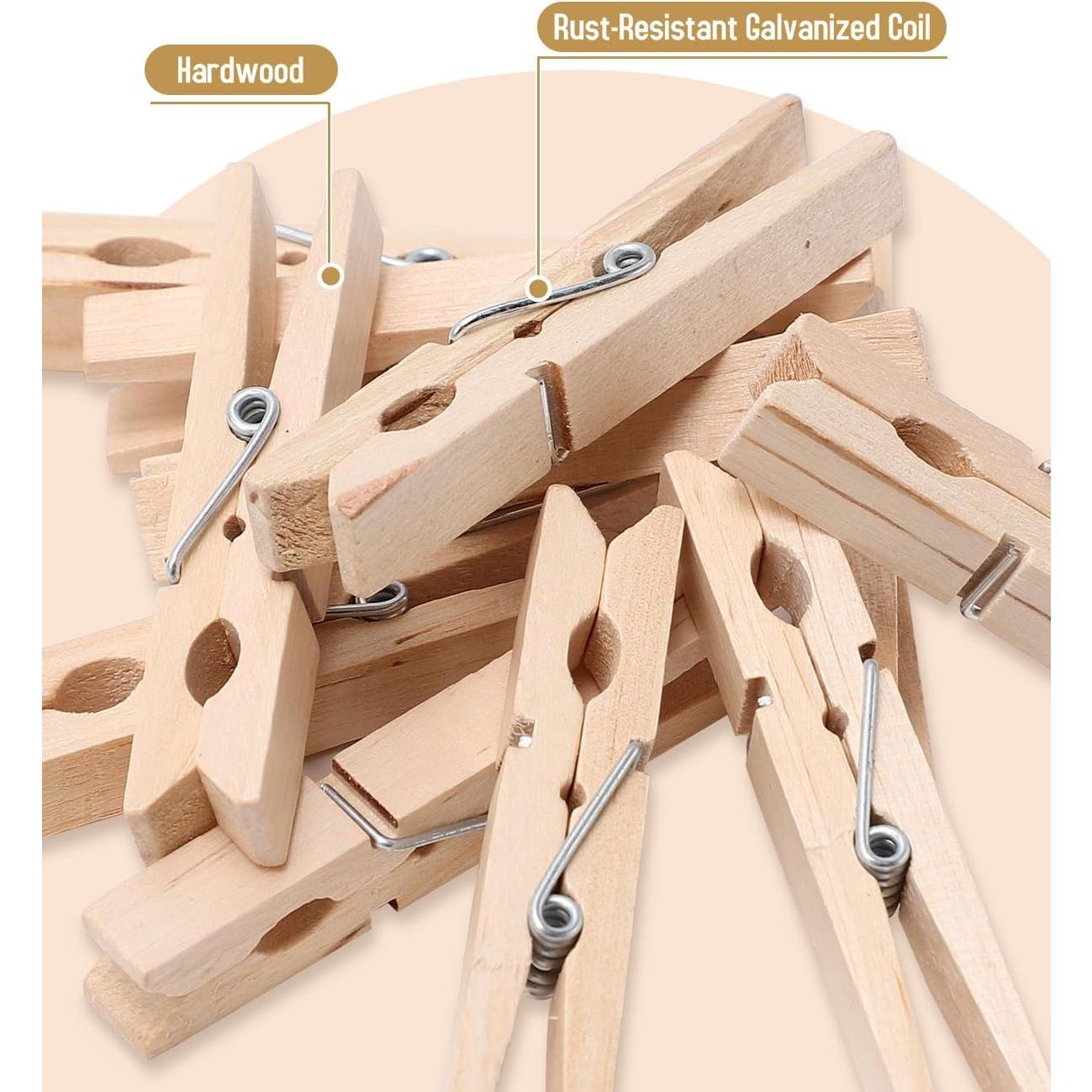 Paquete de 100 Pinzas de Madera DUIJINYU 7.37 cm Resistentes