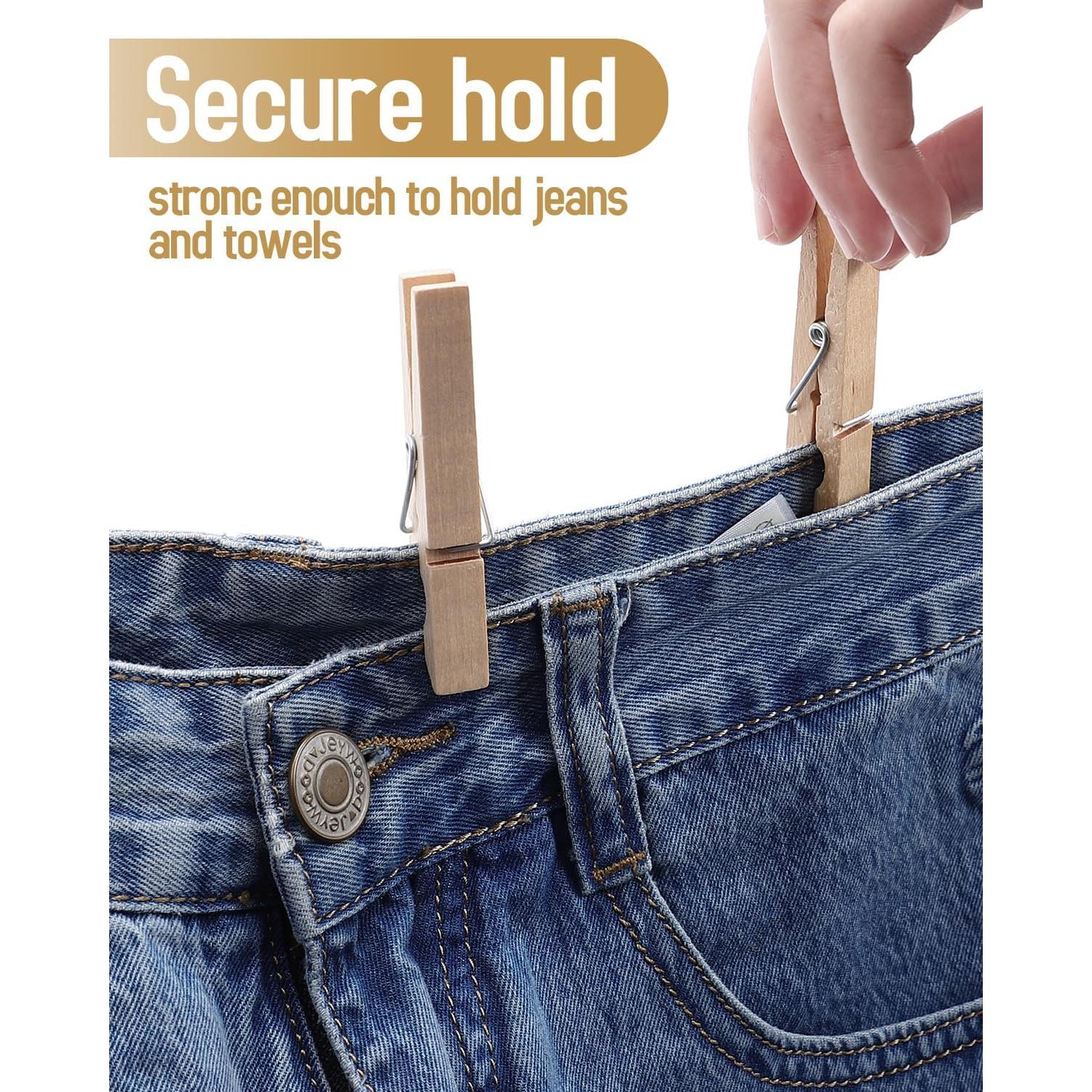 Paquete de 100 Pinzas de Madera DUIJINYU 7.37 cm Resistentes