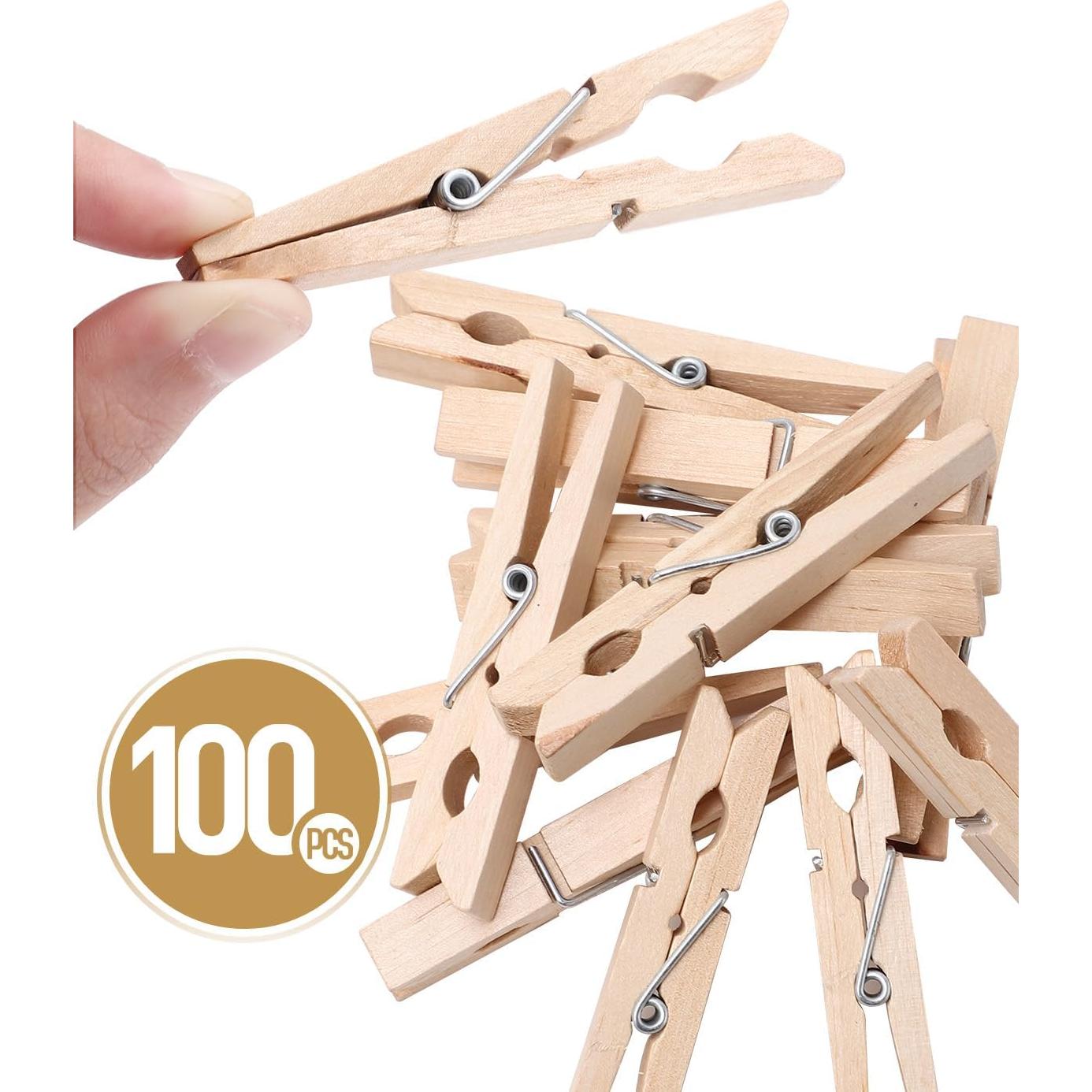 Paquete de 100 Pinzas de Madera DUIJINYU 7.37 cm Resistentes