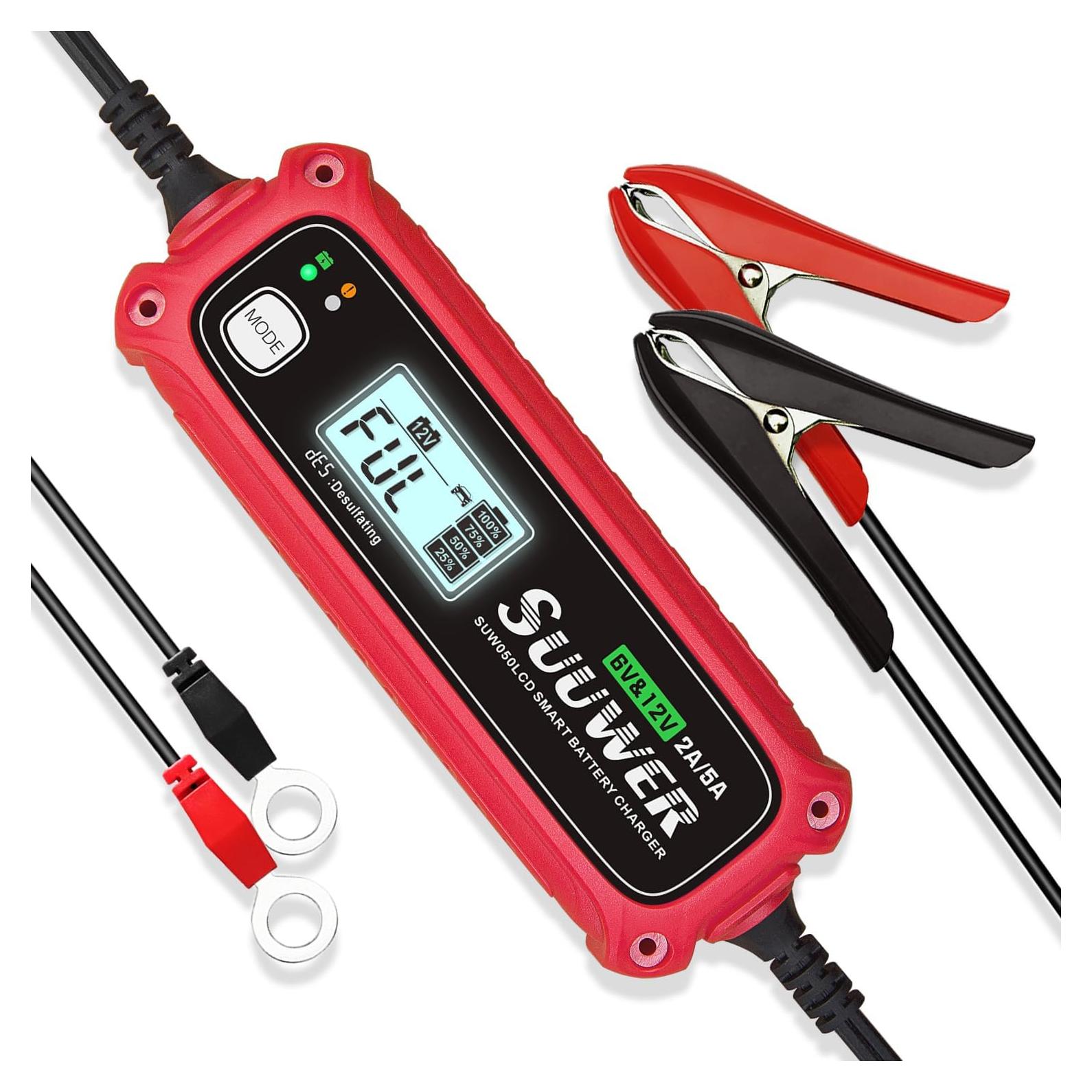 Cargador de batería Suuwer SUW050LCD 6V/12V 5A inteligente