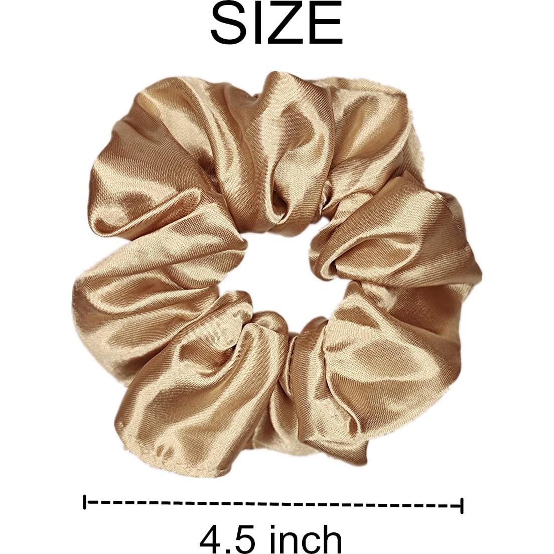 12 Scrunchies de Seda Satinada Sufermoe - Lazos para Cabello 11.43 cm